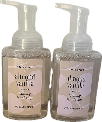 Trader Joes Jabón de manos espumoso de vainilla y almendras - juego de 2