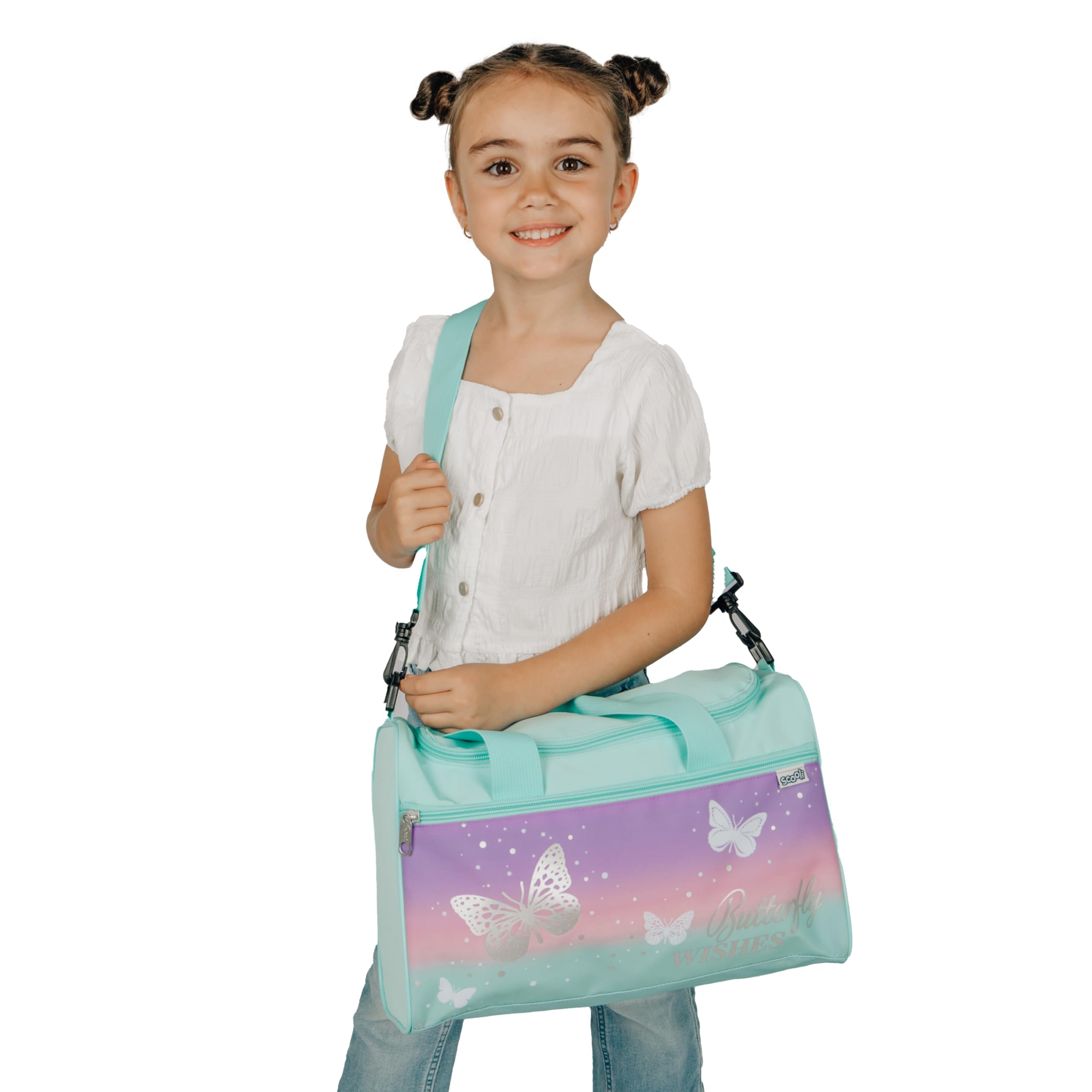 Scooli Borsa sportiva Butterfly Wishes bambini tracolla regolabile design farfalla robusto