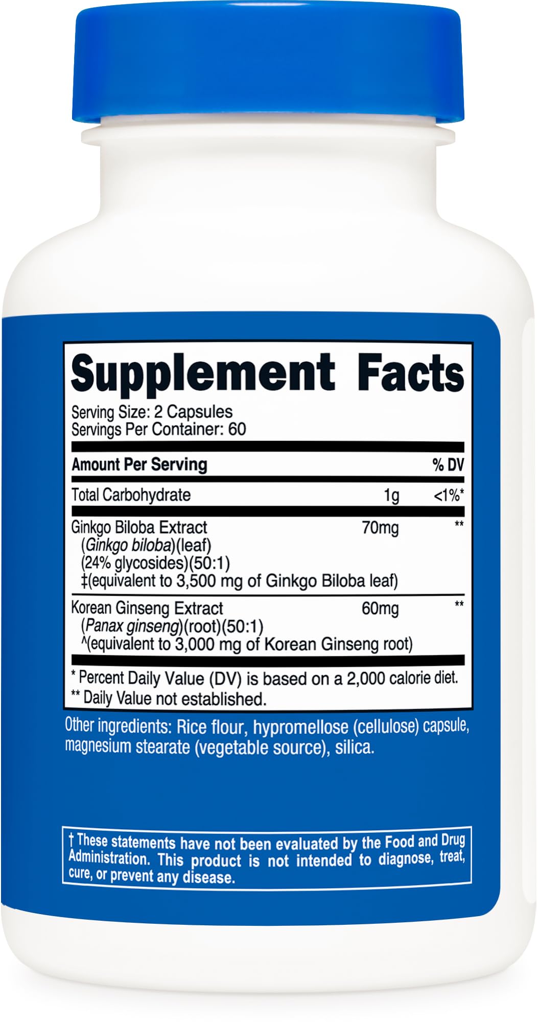 Nutricost Ginkgo + Ginseng Supplement 120 Capsules for 60 Servings — Amazon image 5