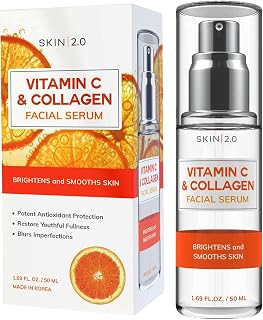 Skin20 Vitamin C Serum: Dermatologist Tested Anti-Aging Dark Spot Remover, Brightening Korean Skincare for Glass Skin All Types 1.69oz