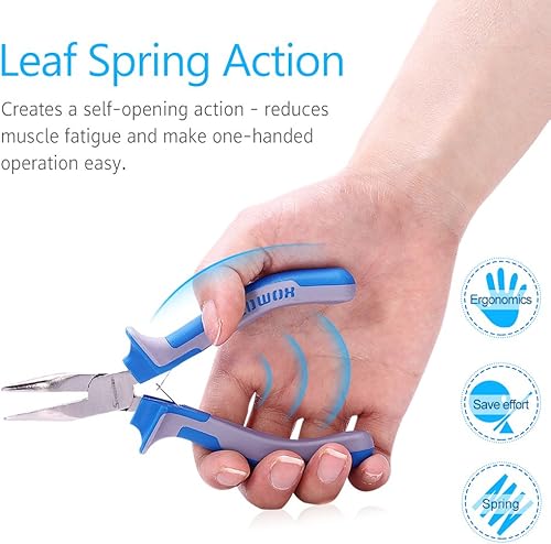 Miniatura 32 de SPEEDWOX Alicates de punta de aguja de 6 pulgadas, mini alicates de precisión de nariz extra larga, mandíbulas planas delgadas y microfuncionales