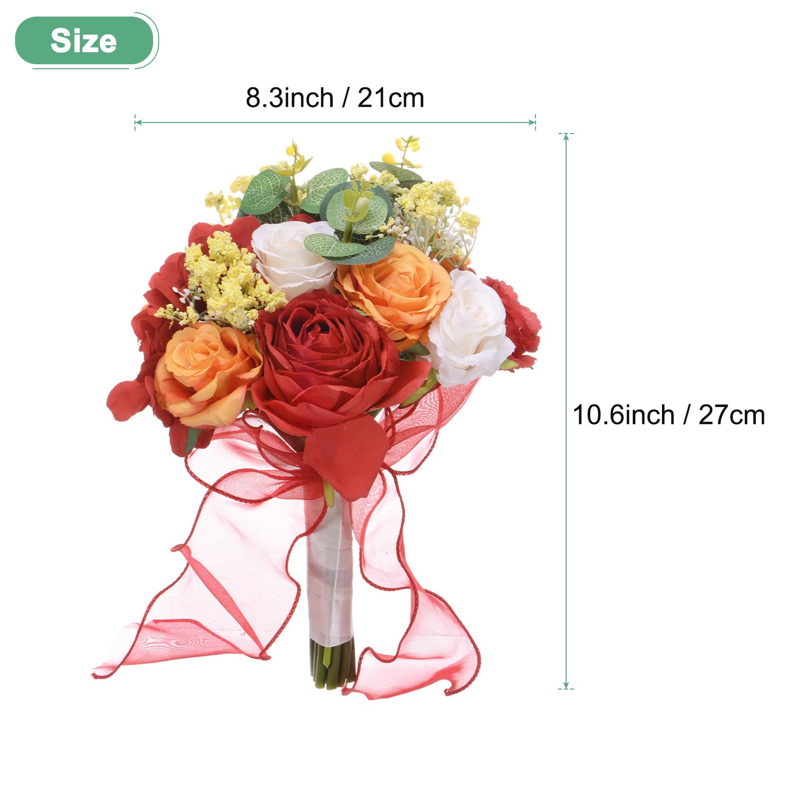 M METERXITY Wedding Bouquets for Bride Artificial Flower Bouquet for Wedding Bridal Bouquets for Bride/Bridesmaid - Image 3