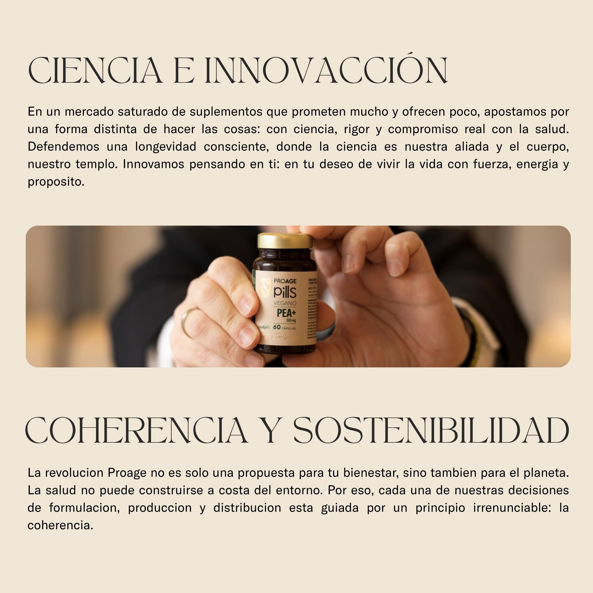ProAge Pills PEA+ Levagen® 300mg | 60 Cápsulas | Dolor Crónico, Neuropático, Articular | Antiinflamatorio: Fibromialgia, Endometriosis | Palmitoiletanolamida