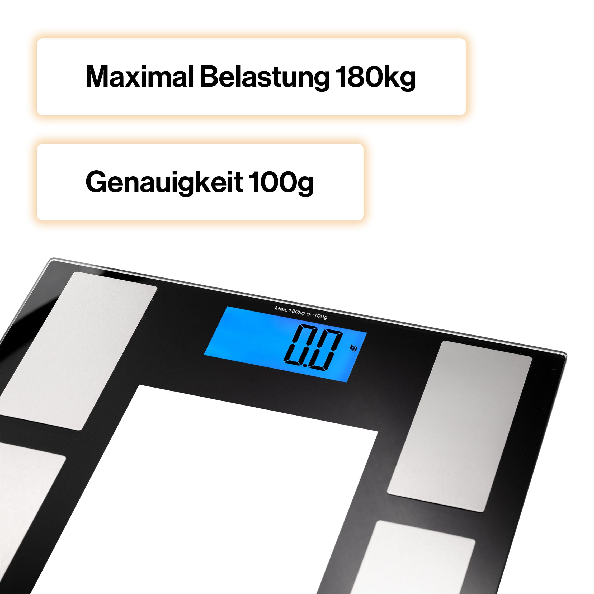 Iskra Bilancia per grasso corporeo Bluetooth con app, 180 kg, per iOS e Android, tecnologia BIA, bilancia pesapersone digitale, bilancia analitica del corpo, 10 utenti