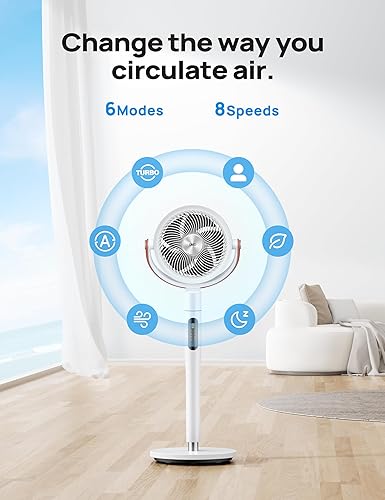 Miniatura 3 de Dreo - Ventilador de pie oscilante inteligente de 120 + 105, control de Wi-Fivoz, ventilador silencioso de 100 pies, motor de CC, 43 pulgadas, 6