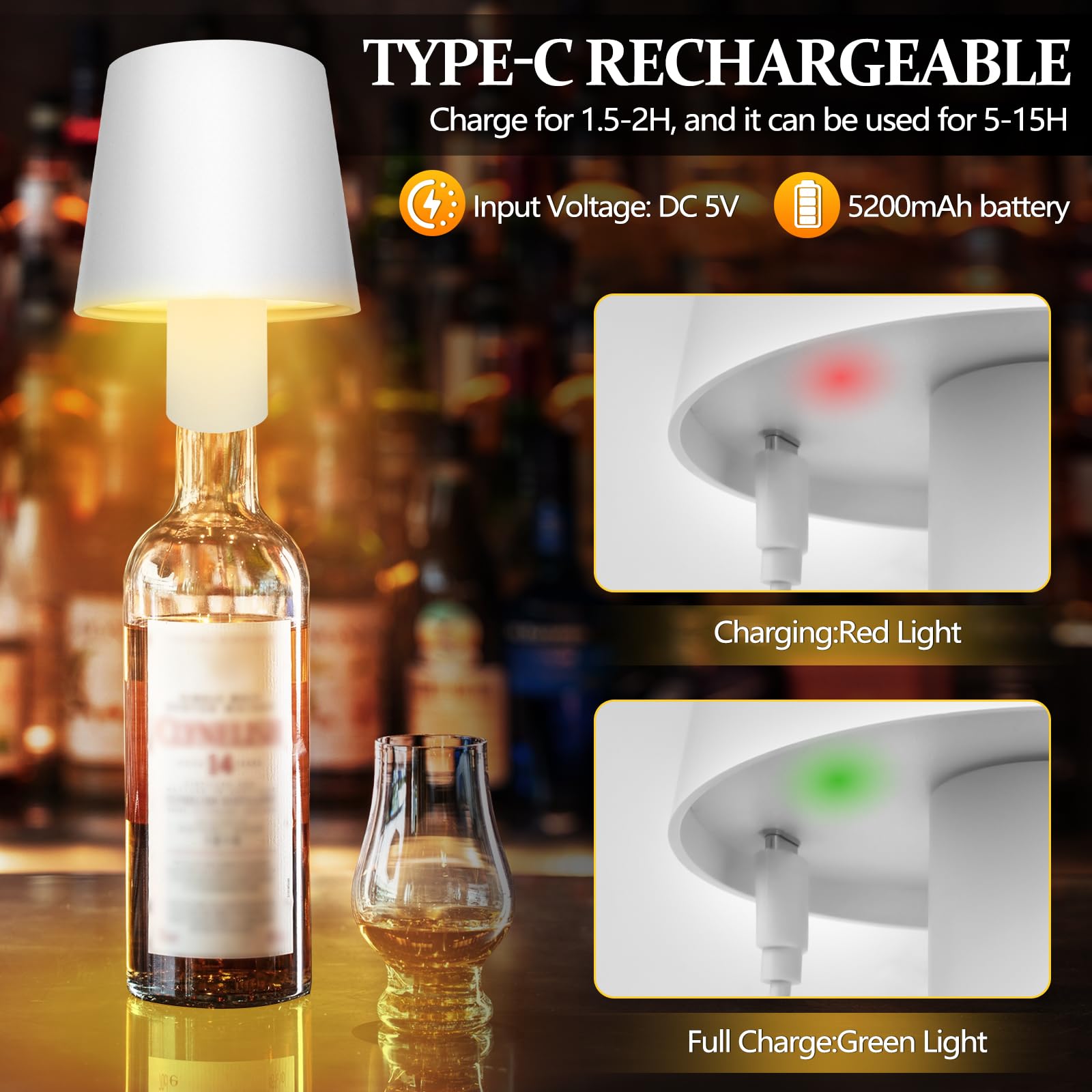Lampada A Bottiglia LED Ricaricabile 3 Colori: L'atmosfera Che Vuoi In Ogni Stanza