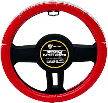 Rhinestone Steering Wheel Cover Sparkling Rhinestone and Bling Steering Wheel Cover for Women Red