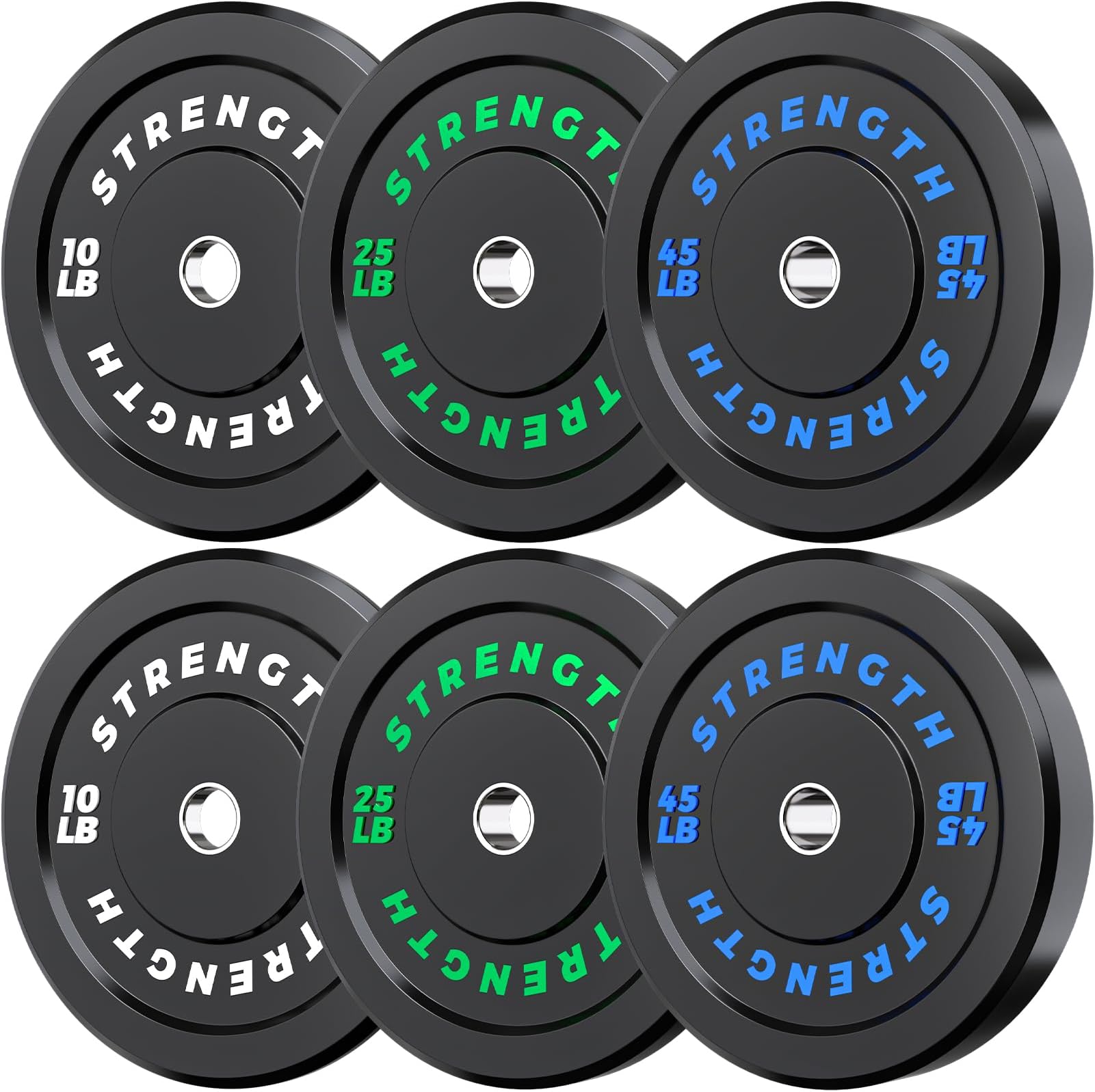 Rendpas Olympic Bumper Plates Set - Virgin Rubber Weights for Strength Training 160LB-Set