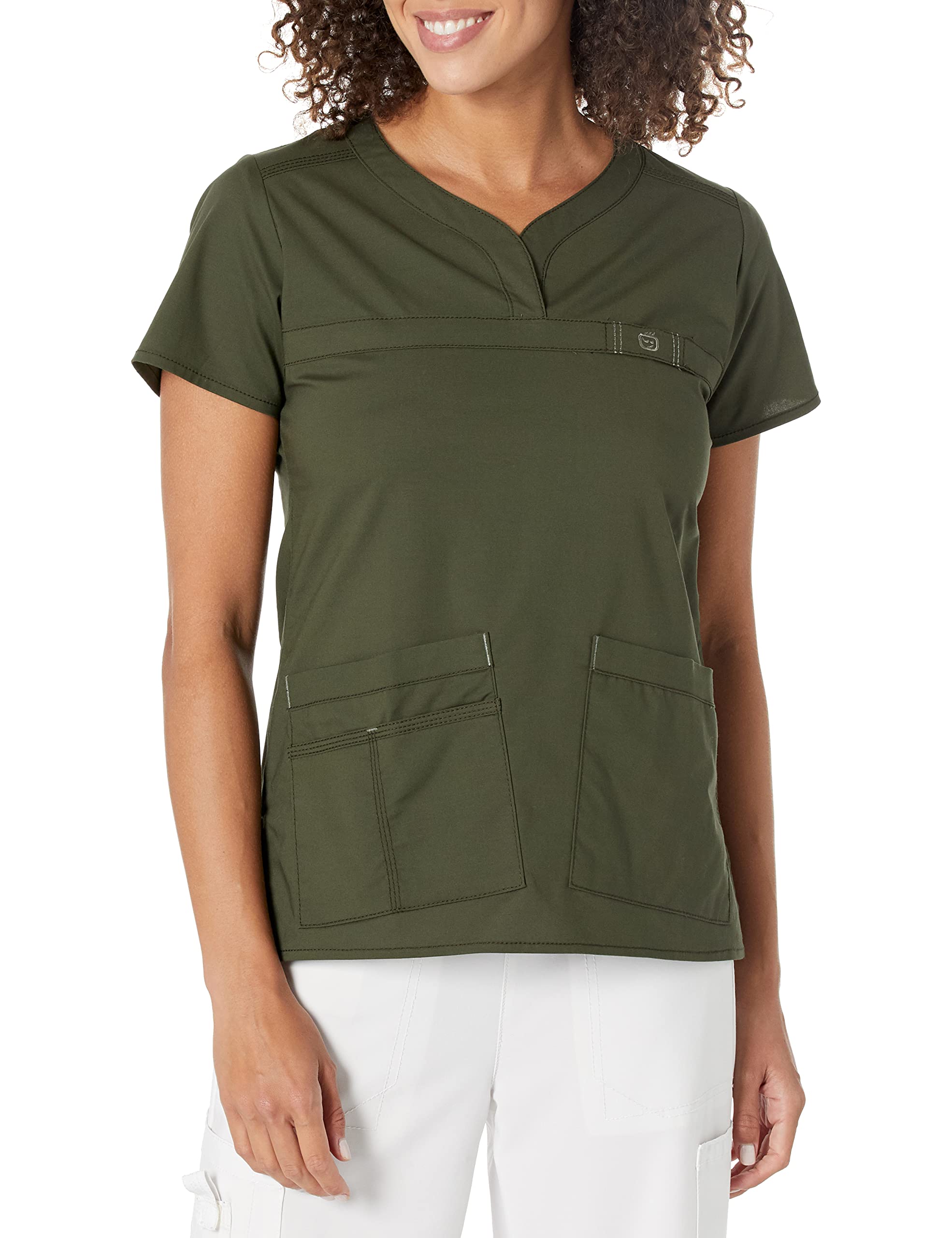 Wonderwink WonderFlex Women's Patience Notch-Neck, Forest Green, S