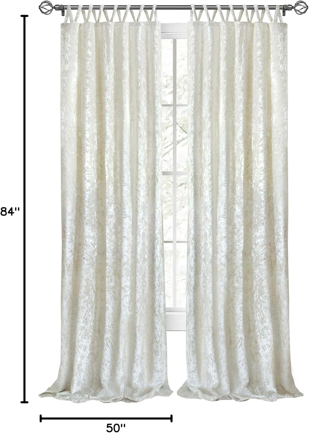 ACHIM Light Filtering Harper Curtain Panels for Windows - 50" x 84" - Creamy White - Contemporary Criss-Cross Style Drapes for Bedroom & Living Room - Polyester, Machine Washable Home Furnishings