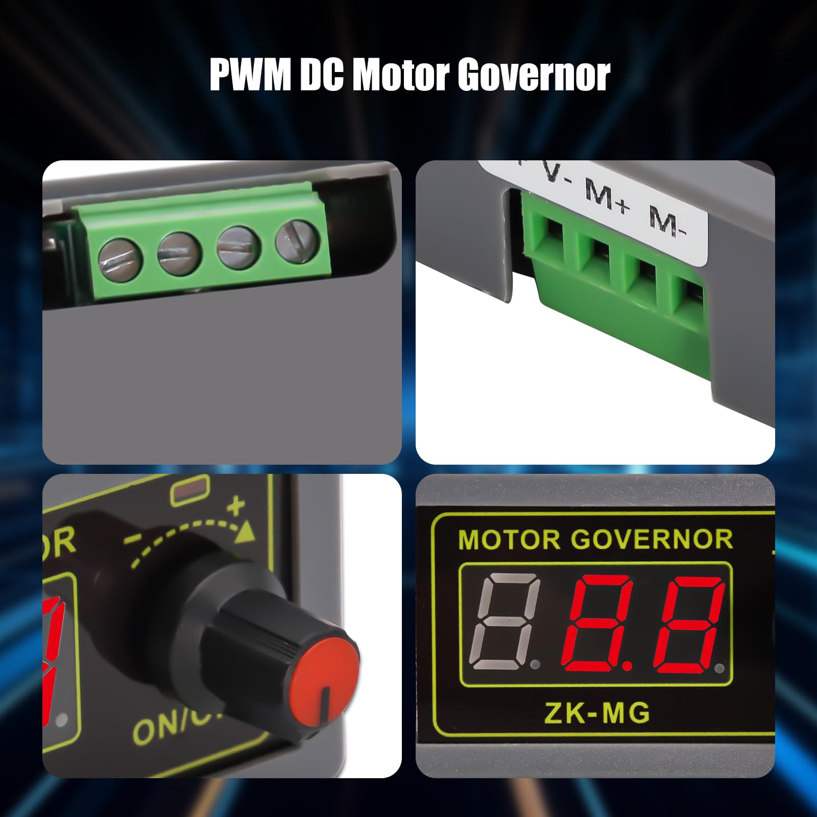 PWM DC Motor Governor AYWHP regolatore di tensione con doppio driver MOS display di velocità DC 5V 9V 12V 18V 24V 30V