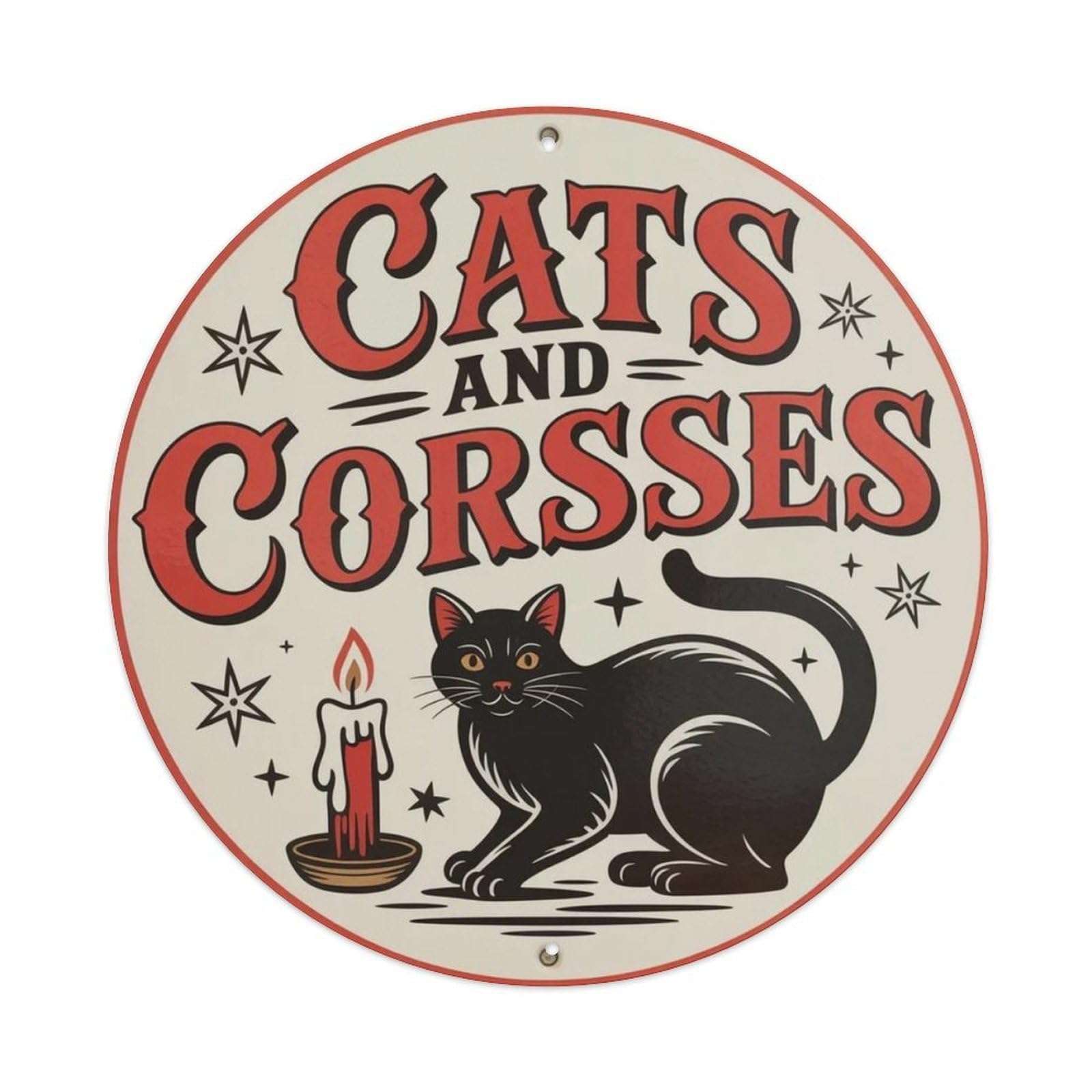 Cats And Curses Gothic Metal Tin Sign Plaque