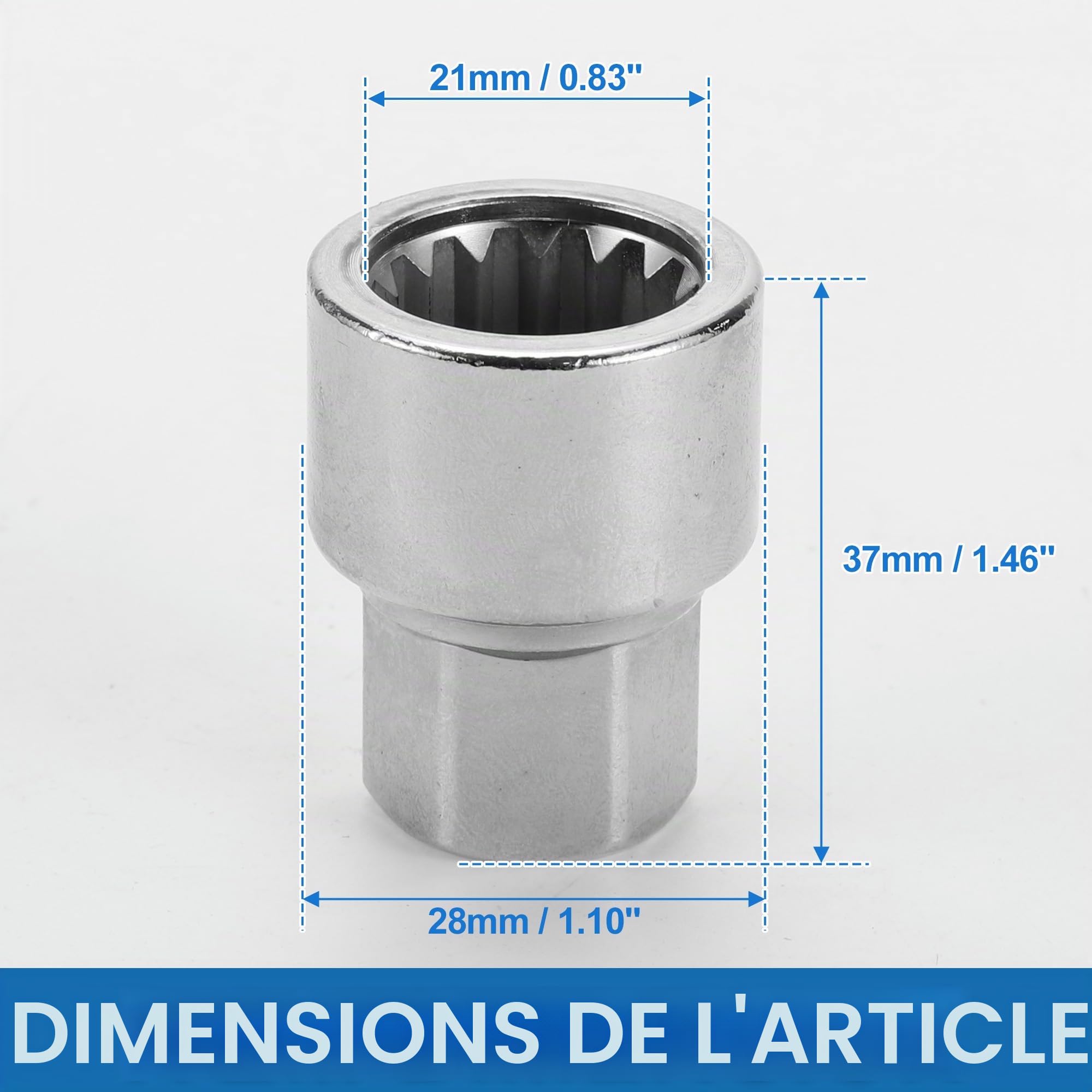 A ABSOPRO Écrou De Verrouillage De Roue #51 Pour Porsche 911 1pc | 3/4" Diamètre, 15 Encoches Carrées, Matériau Acier Allié, Pour Boxster, Pour Cayenne, Pour Macan, Pour Panamera, Pour Taycan