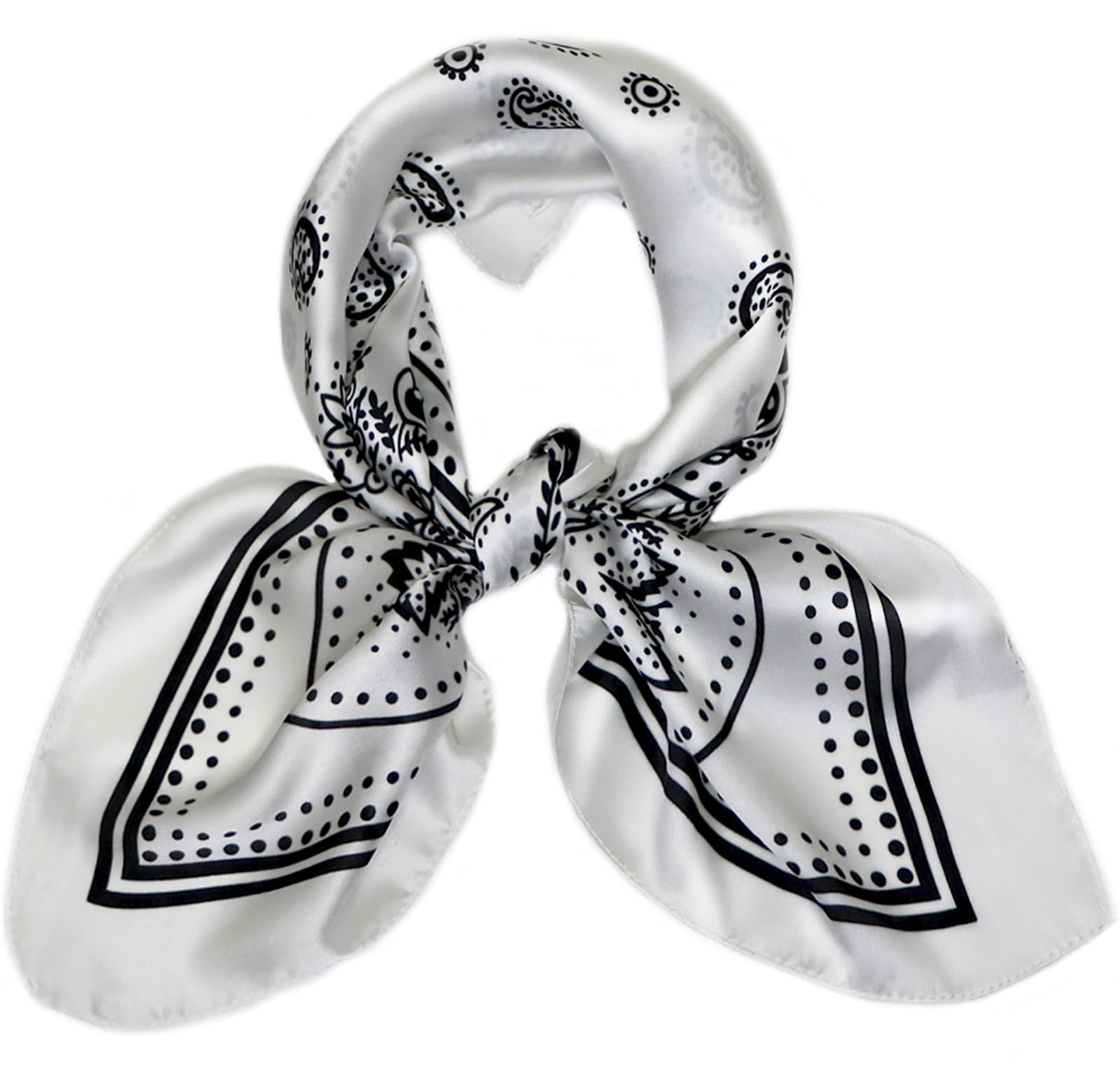 27.5'' Silk Feeling Scarf Medium Square Satin Head Neck Scarf for Women Hair Sleeping at Night