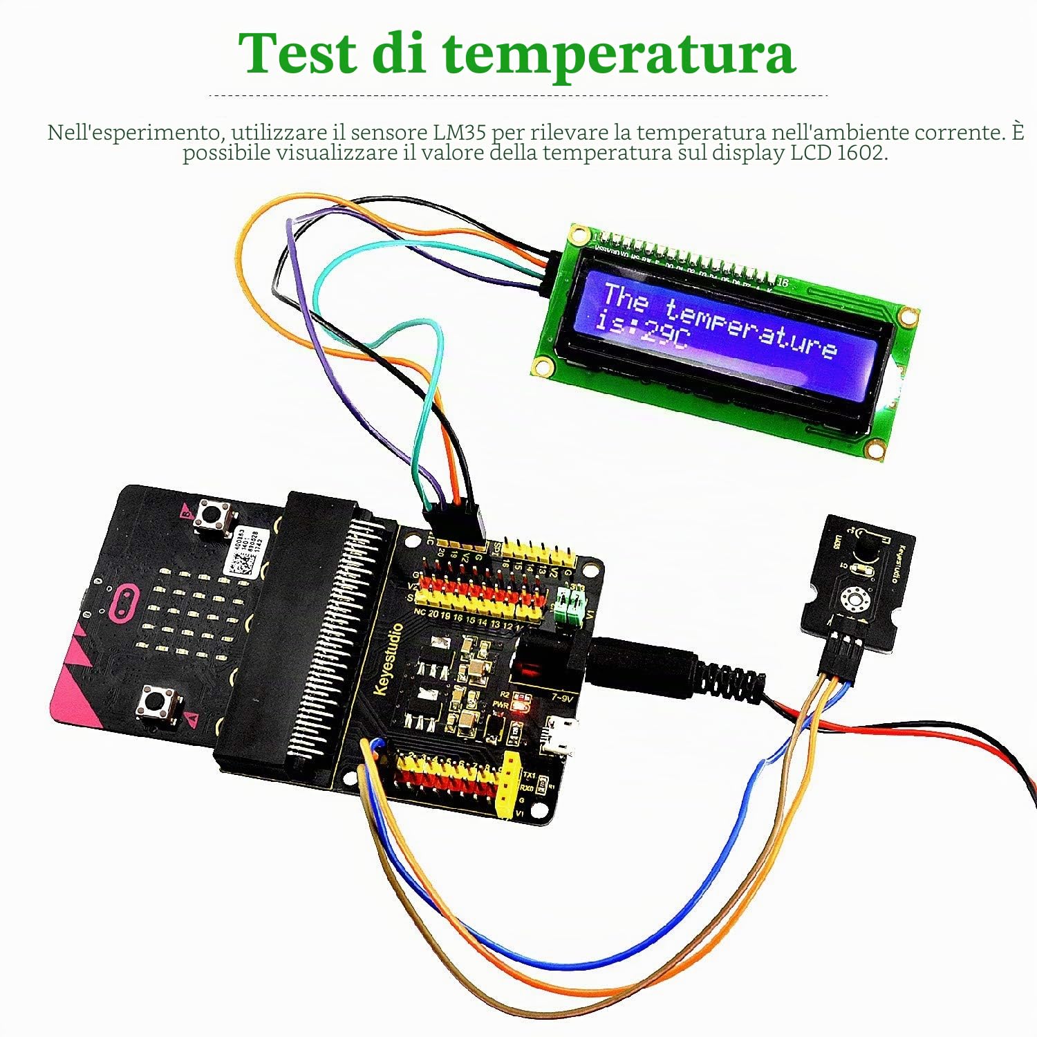KEYESTUDIO BBC Micro:bit 37 In 1 Sensor Kit per micro bit V2 V1 (non include Micro:bit Board), con scheda di breakout relè, cavo jumper, modulo display LCD, blocchi e codice Python