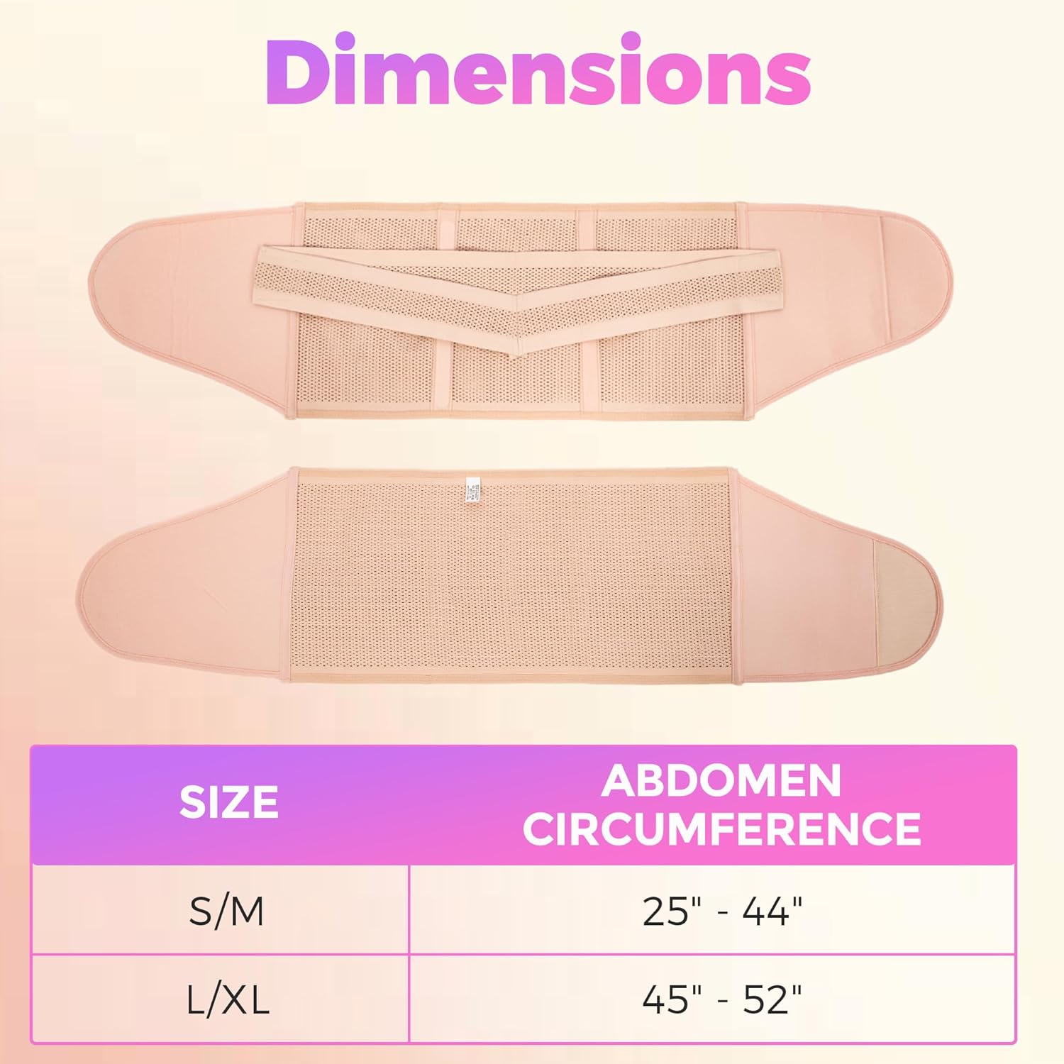 Shrink Smart Postpartum Belt - Belly Support Recovery Wrap, Postpartum Belly Band Girdles, Body & Waist Shapewear (Beige, Small/Medium) - Image 2