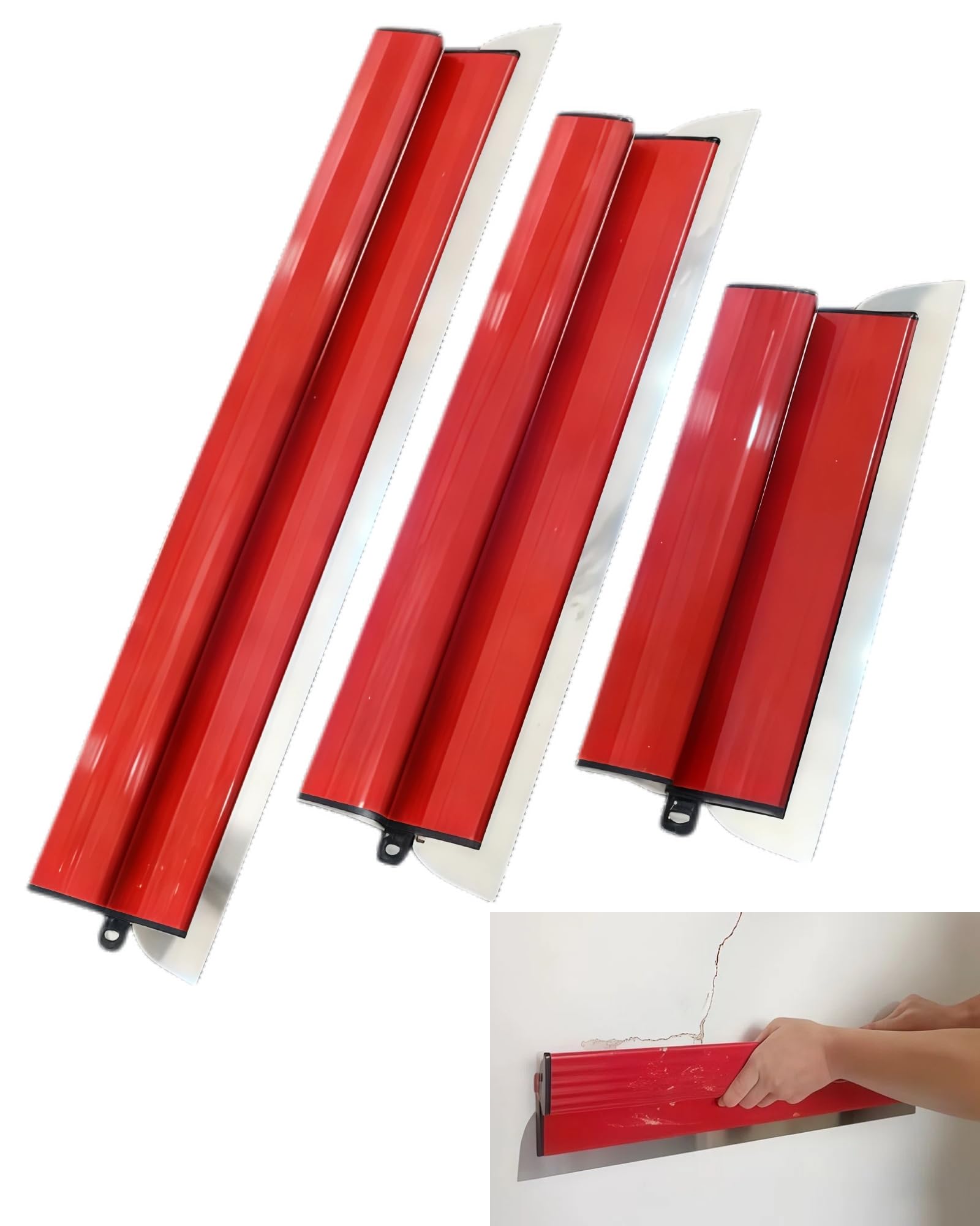 3-teilig Flächenspachtel Set 25+40+60cm Glättspachtel Werkzeug