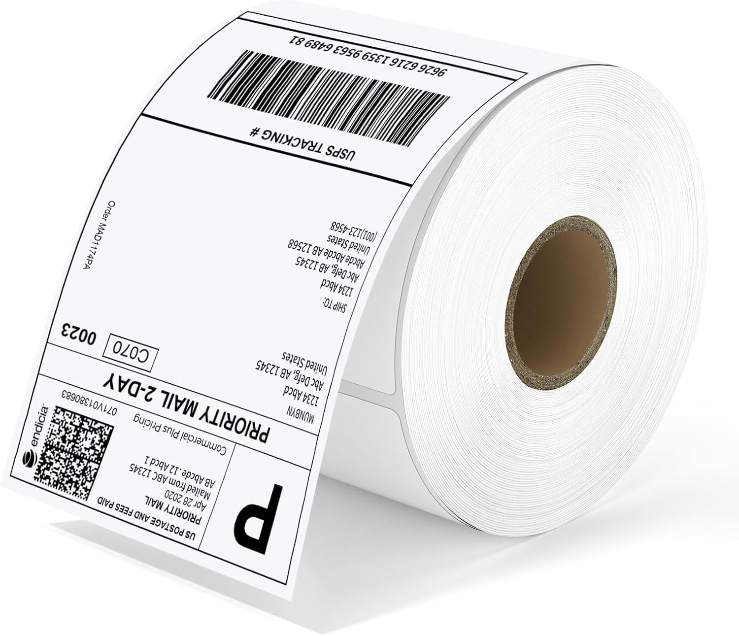 75mm x 125mm Direct Thermal Shipping Labels, 3"x 5" Sticker Rolls, 500 Labels per Roll, Strong Adhesive, Barcode Compatible-Pack of 1
