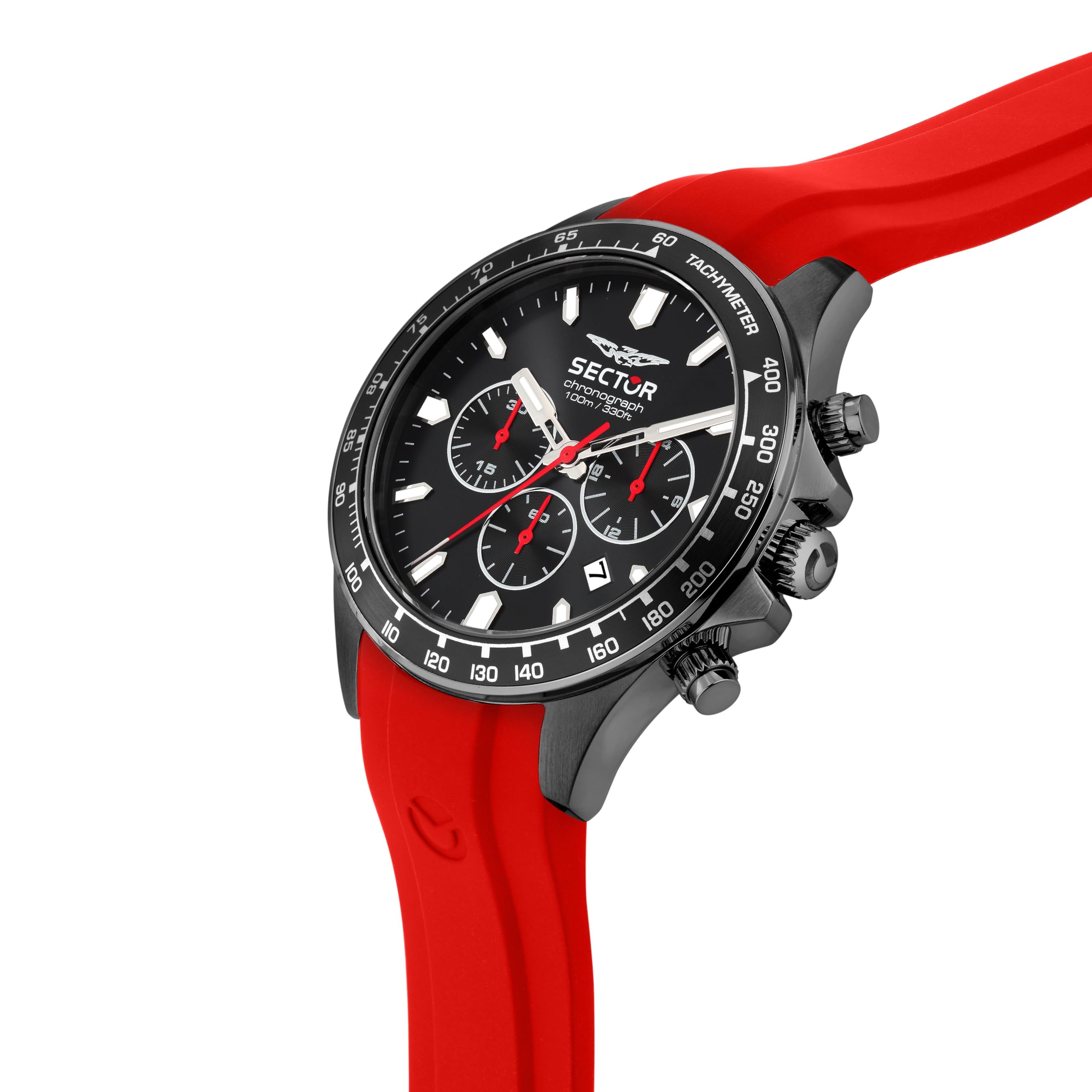 Sector No Limits Orologio Uomo, Cronografo, Analogico, 43 mm, Collezione 230, Cinturino in Silicone
