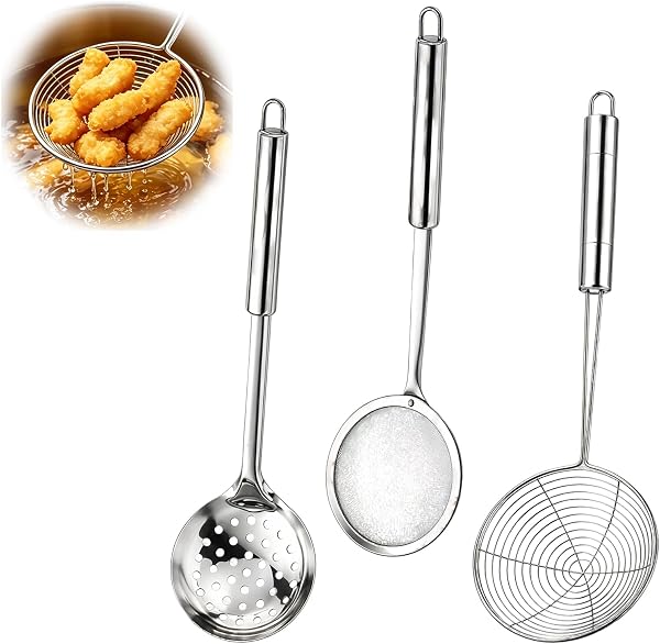 GZLZJM écumoires inox, lot de 3 grilles