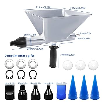 Pistola Per Malta Elettrica - Con 8 Ugelli Rimovibili, Per Riempimento Giunti Pietra E Muratura