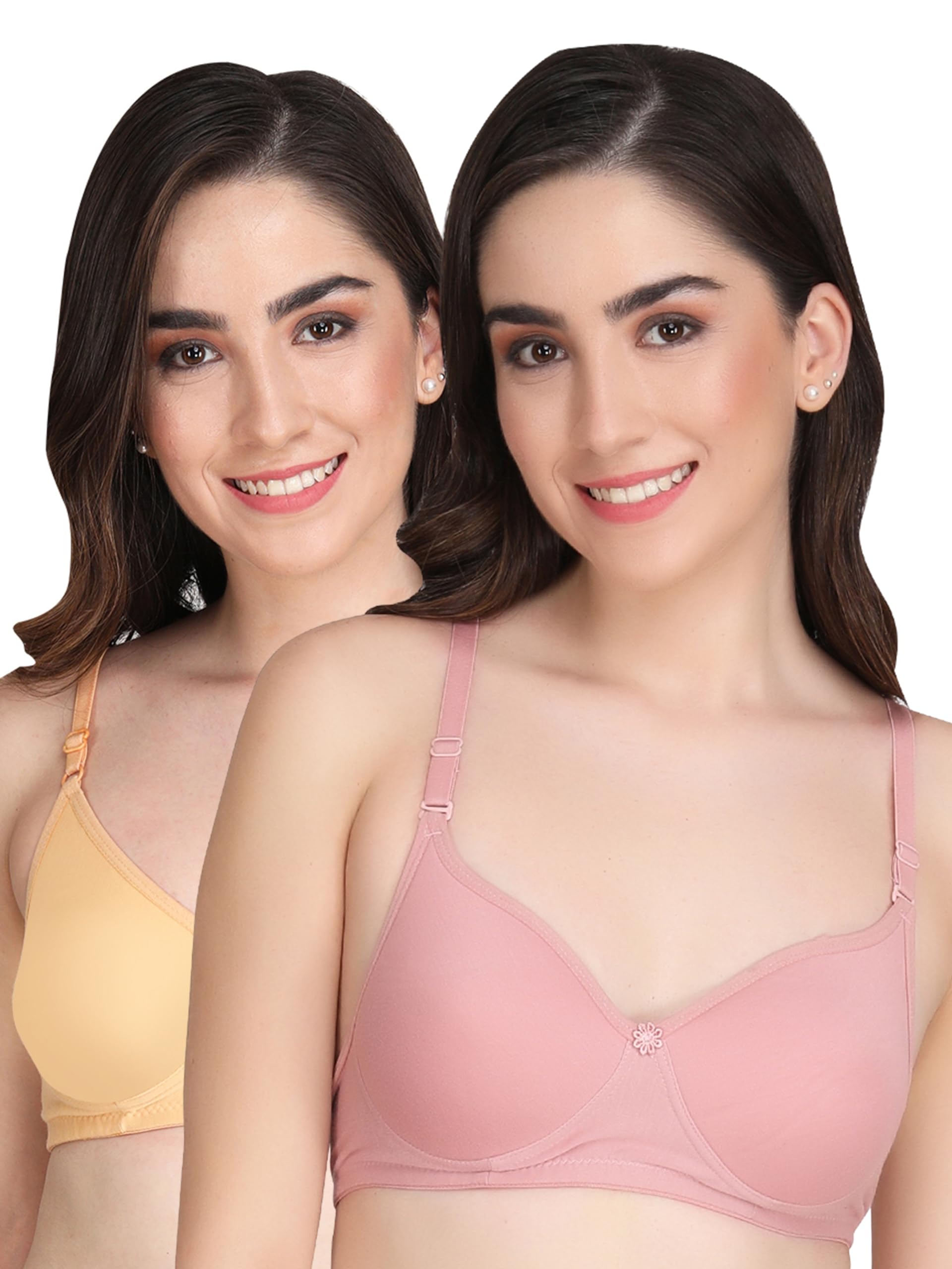Women Padded Bra - Made of Pure Cotton Full Coverage Non Wired Soft Cup for T-Shirt Saree Dress and for Everyday-picture-37