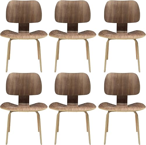 Miniatura 26 de Modway Fathom Mid-Century - Silla moderna de madera contrachapada moldeada para cocina y comedor en color natural