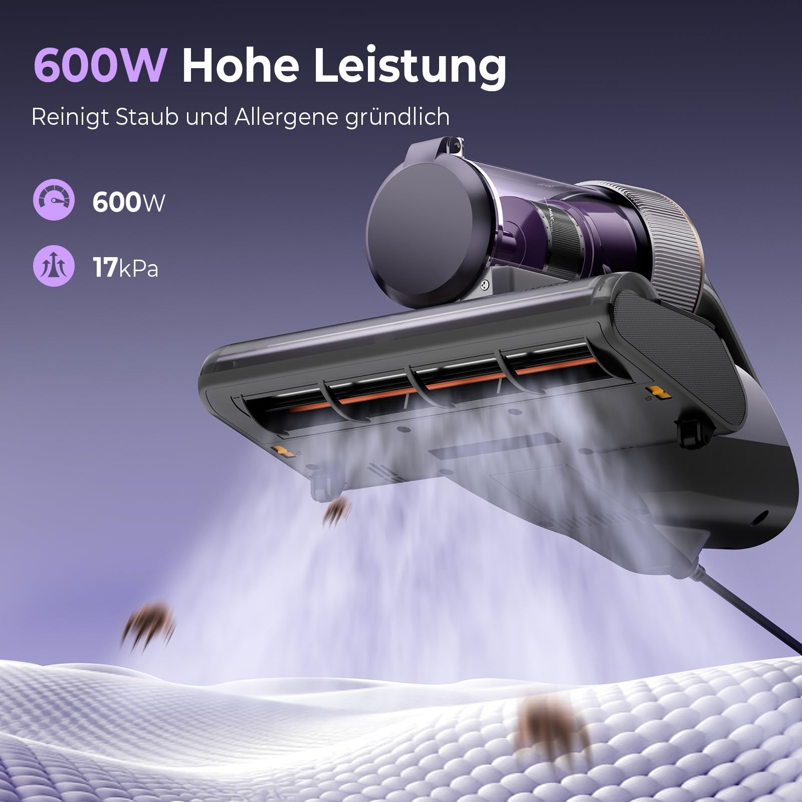Jimmy BX8 Pro Milbensauger 600W 17kPa UV-C Desinfektion 65°C Graphen-Heiztechnologie Echtzeit-Display