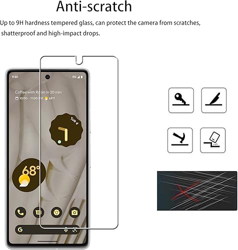 Miniatura 4 de HKKAIS Marco de alineación fácil diseñado para Google Pixel 7 5G, protector de pantalla de vidrio templado, paquete de 2 protectores de lente de