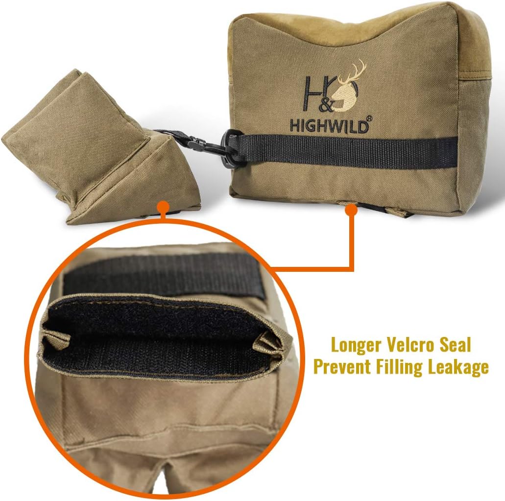 Highwild Shooting Rest Bags - Front & Rear Bag with Durable Construction and Water Resistance - for Shooting and Hunting - Unfilled : Sports & Outdoors