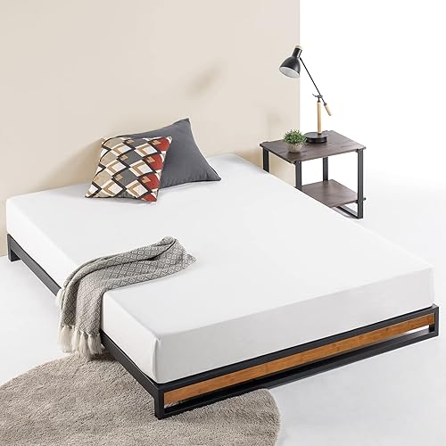 Zinus Suzanne - Cama de plataforma de 6 pulgadas sin cabecero, Madera Acero Contrachapado, Marrón
