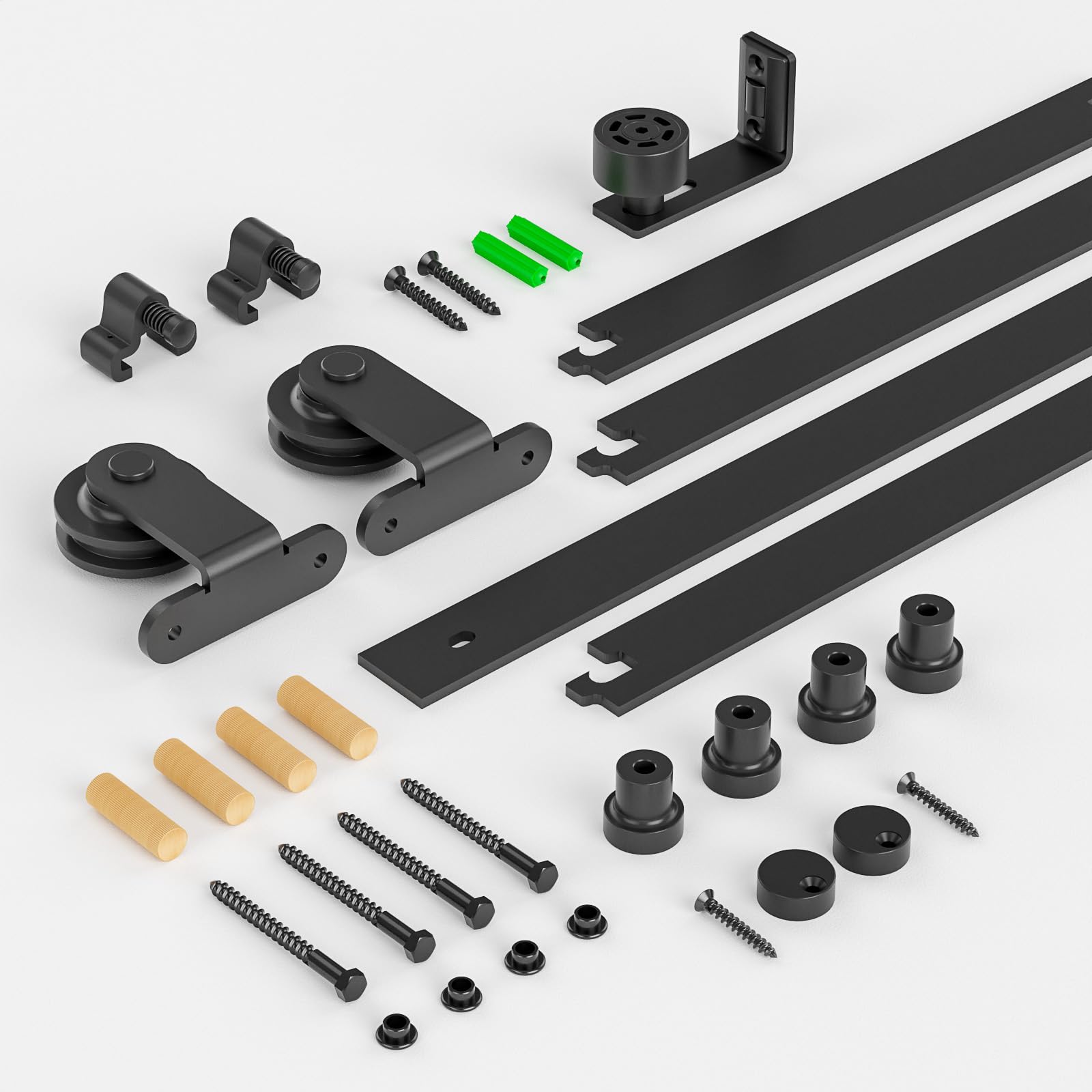 CCJH 2M/6.6FT Binario per Porta Scorrevole Kit Nero e Rustico Porta Scorrevole Kit Accessori