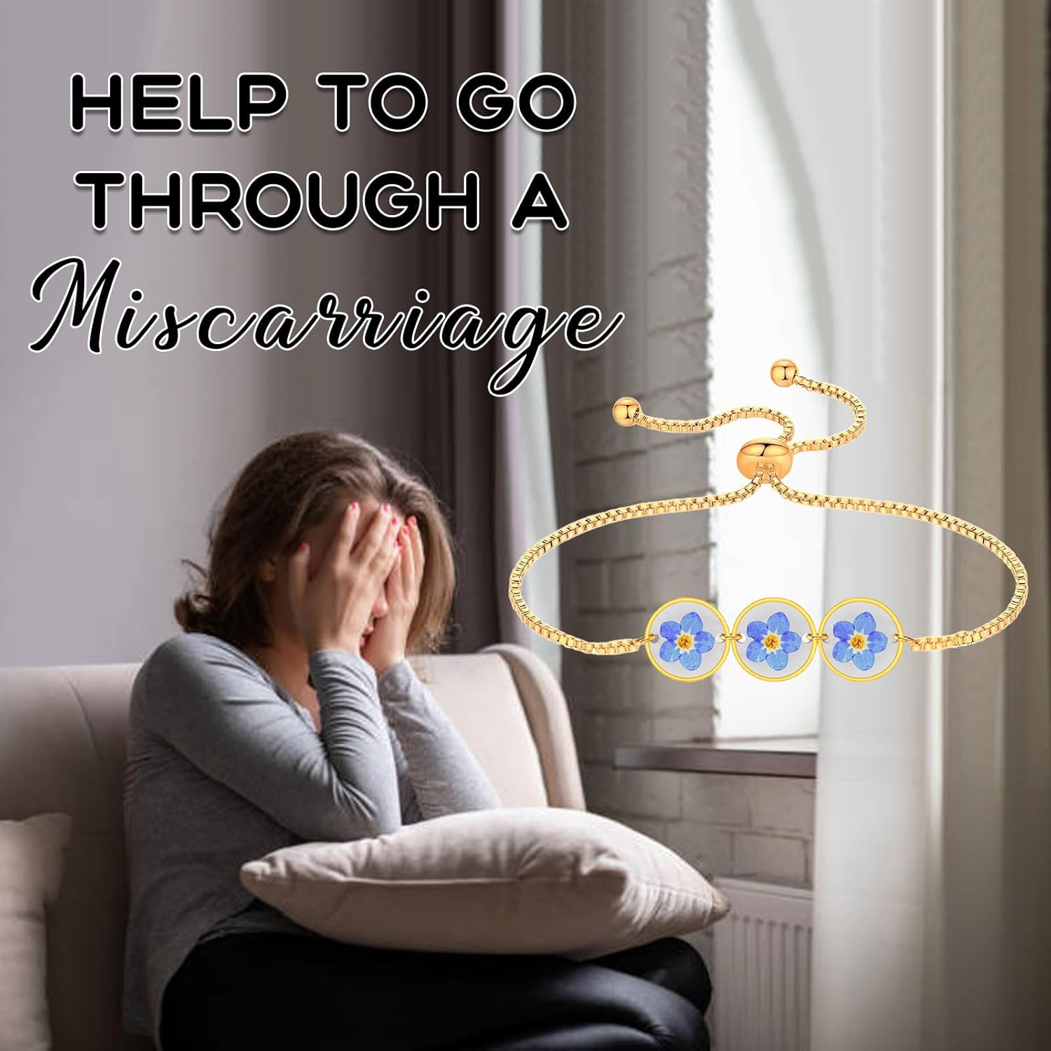 MollyQueen Miscarriage Gifts for Mothers Forget Me Not Jewelry Comfort Memorial Loss of Baby Women Miscarriage Gifts - Image 6
