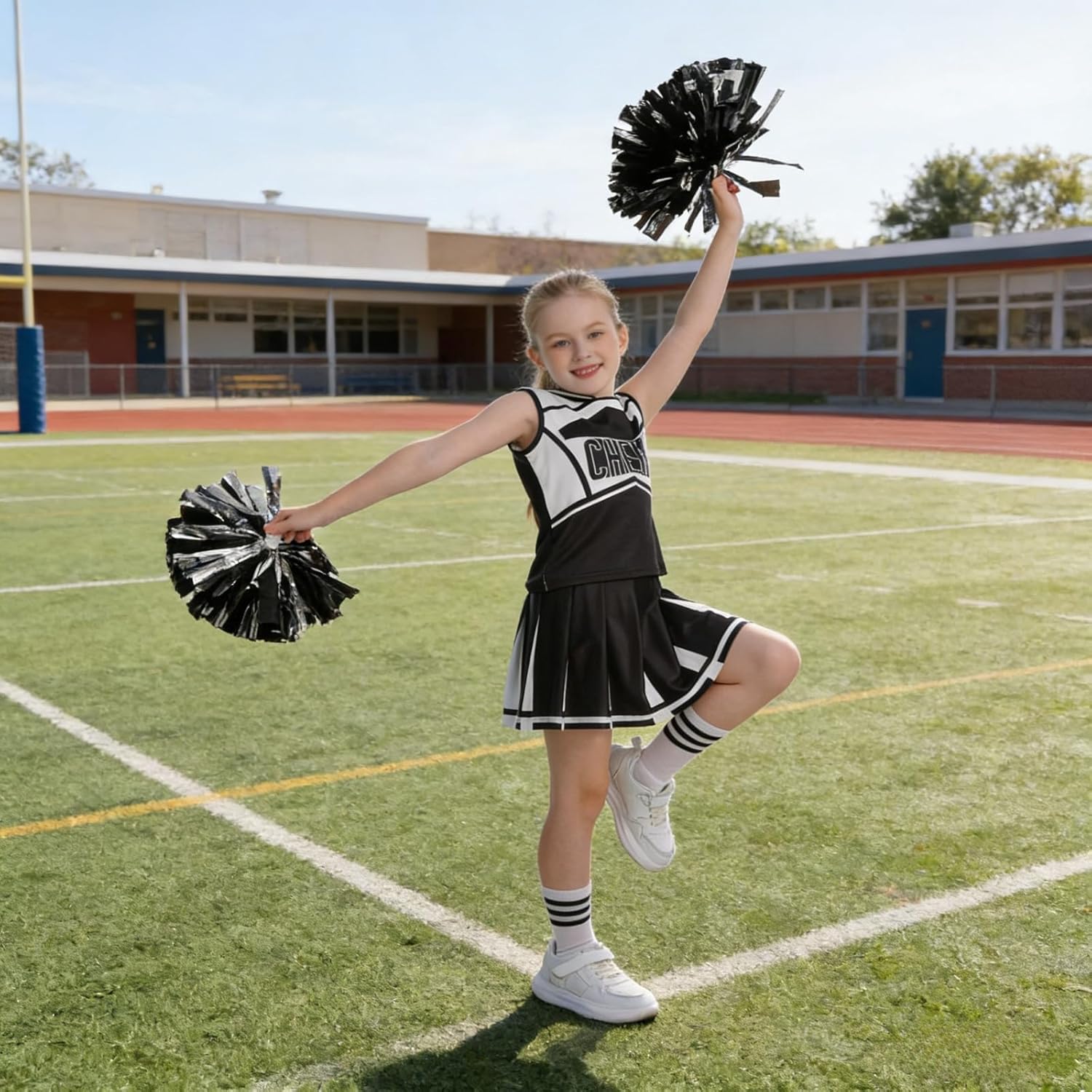 yolsun Cheerleader Costume for Girls Cheerleading Kids Dress up Halloween Cute Uniform High School Cheer leader Outfit - Image 6