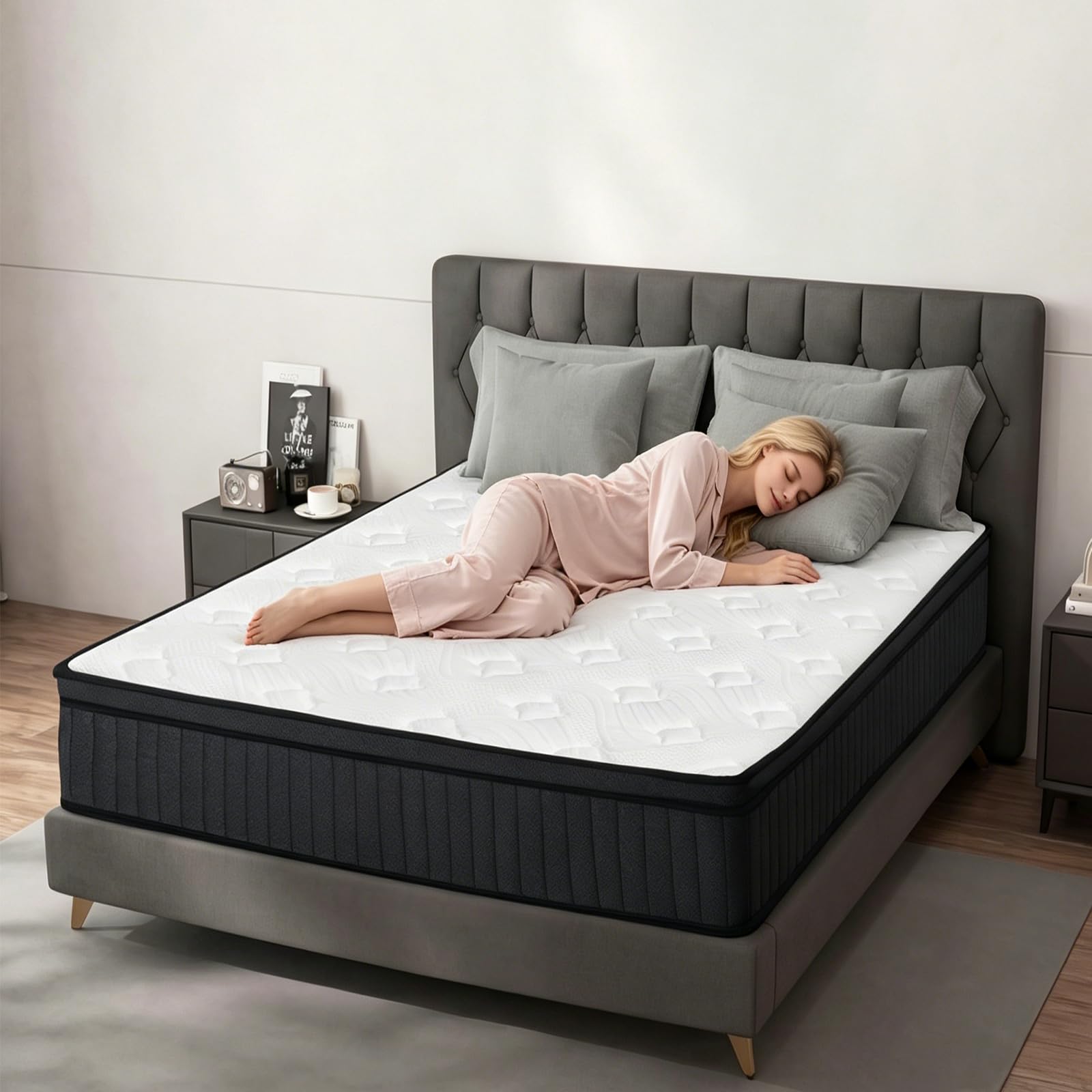 Vipbear Premium Firm Hybrid 0 Zero Memory Foam 25cm Small Double Mattress with Springs Inside