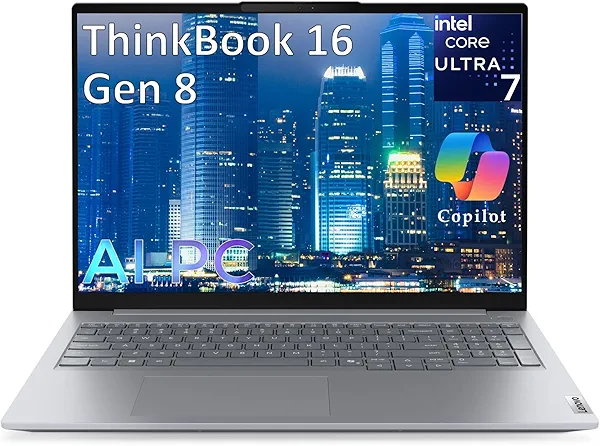 Lenovo ThinkBook 16 Gen 8 16" FHD+ Business AI PC Laptop Computer, Intel 16-Core Ultra 7 255H (Beat i7-13900H), 64GB DDR5 RAM, 2TB PCIe SSD, WiFi 6E, Bluetooth 5.3, Fingerprint Reader, Windows 11 Pro