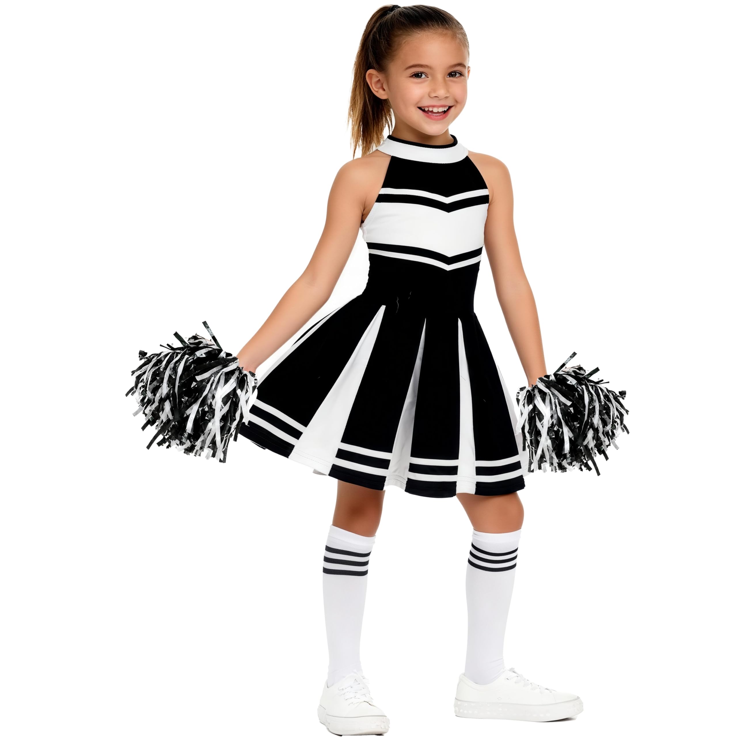 Davsolly Toddler Cheerleading Costume for Girls Cheerleading Outfit for Birthday Party Halloween Cosplay Cheerleader Gifts