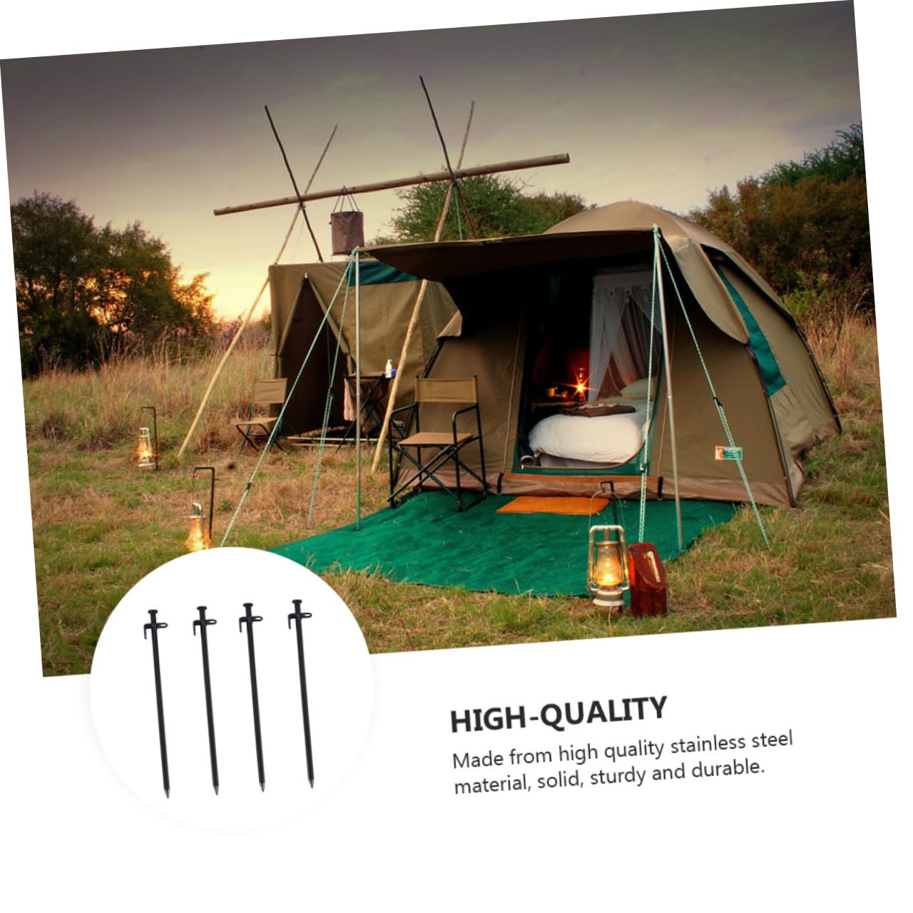 HEMOTON 8piezas Accesorios para Uñas de Tierra Estacas para Tienda de Campaña de Acero No Oxidan para Uso Familiar Camping y Senderismo