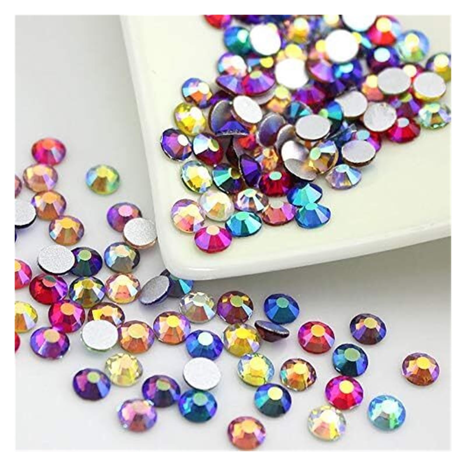 di un diamante di cristallo, Gemme for unghie con strass Crystal AB Flatback Multicolor SS4-SS30(Champagne AB,SS8-1440pcs)