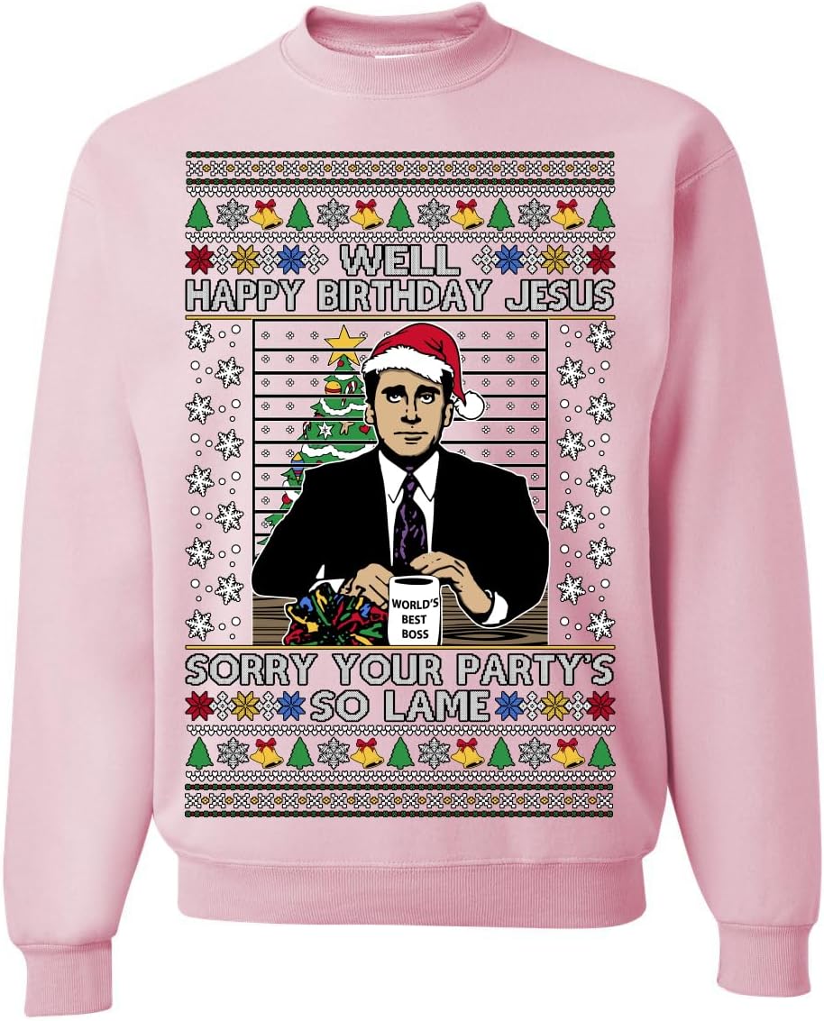 Well Happy Birthday Jesus Ugly Christmas Sweater Mens Womens Crewneck Sweatshirt