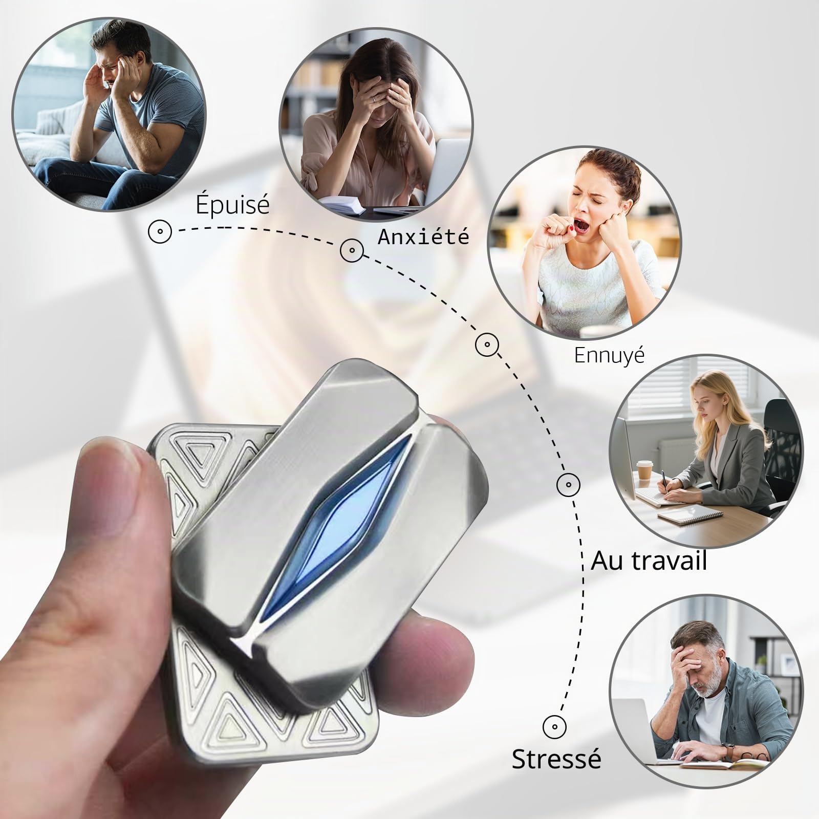 Fidget Slider Card, Jouet Magnétique en Métal, Anti-Stress pour TDAH, Troubles Anxieux, Améliore la Concentration, Idéal pour Les Employés de Bureau