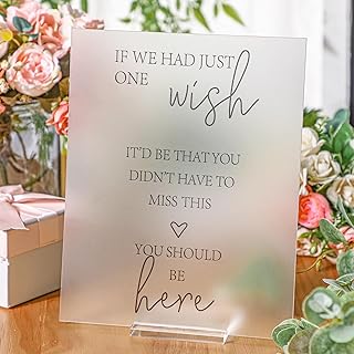 Yousoontic Wedding Memorial Sign Clear Acrylic Signs with Stand Frosted You Should Be Here Decorations for Bridal Shower Wedding Reception Tabletop