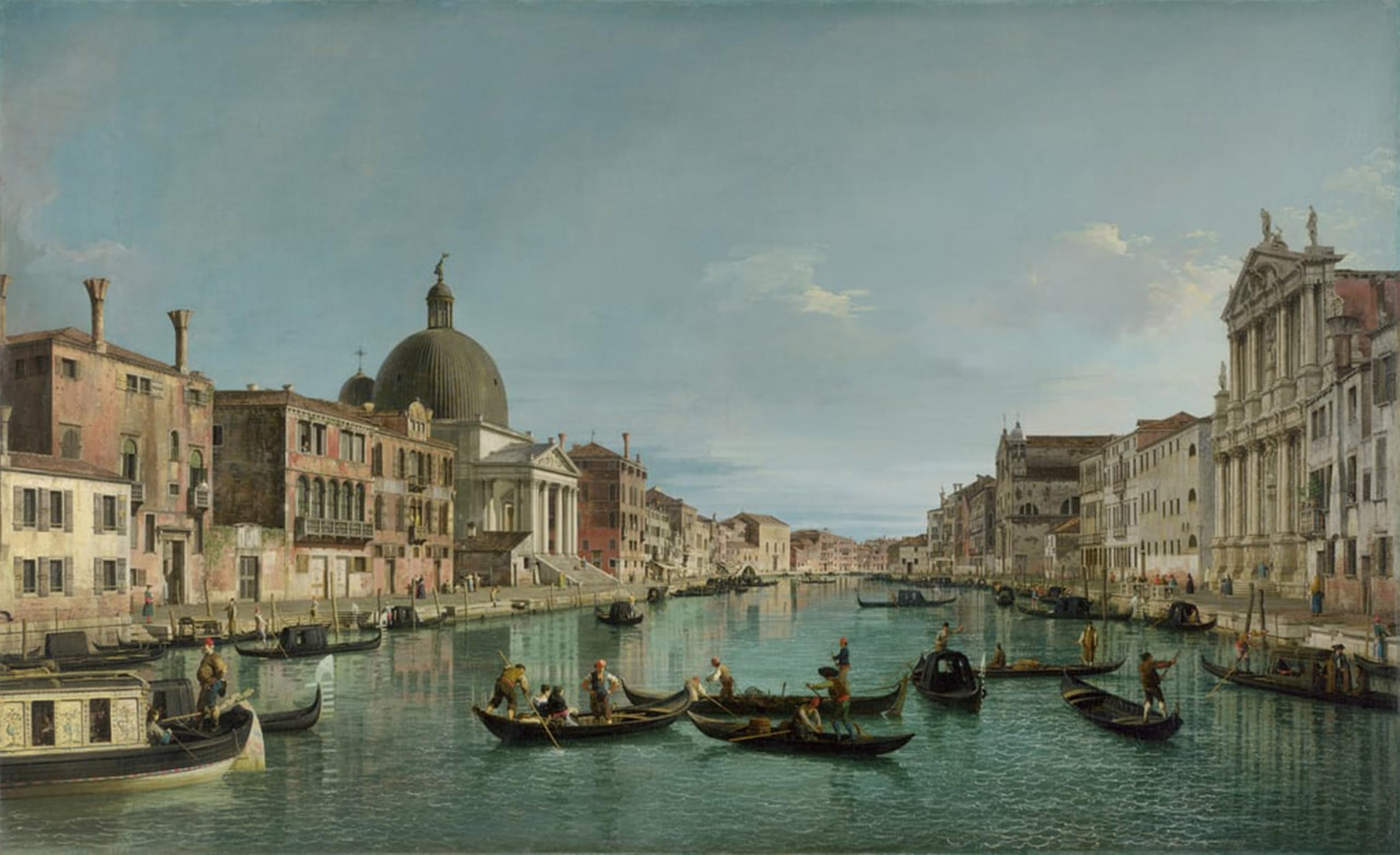POSTERIIk Famous Modern Artwork Art Mural The Grand Canal in Venice with San Simeone Piccolo and the Scalzi church by Antonio Canal Oil Paintings Pictures for Home Decor 60x90cm