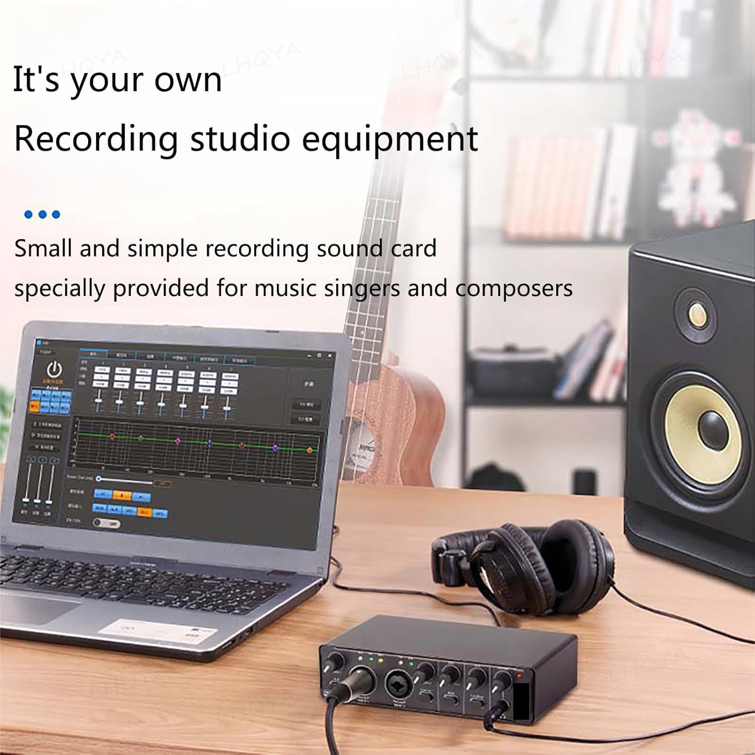 Interfaz de audio de 24 bits y 192 kHz con grabación integrada y monitoreo de retardo para producción de música y grabación de libros de audio