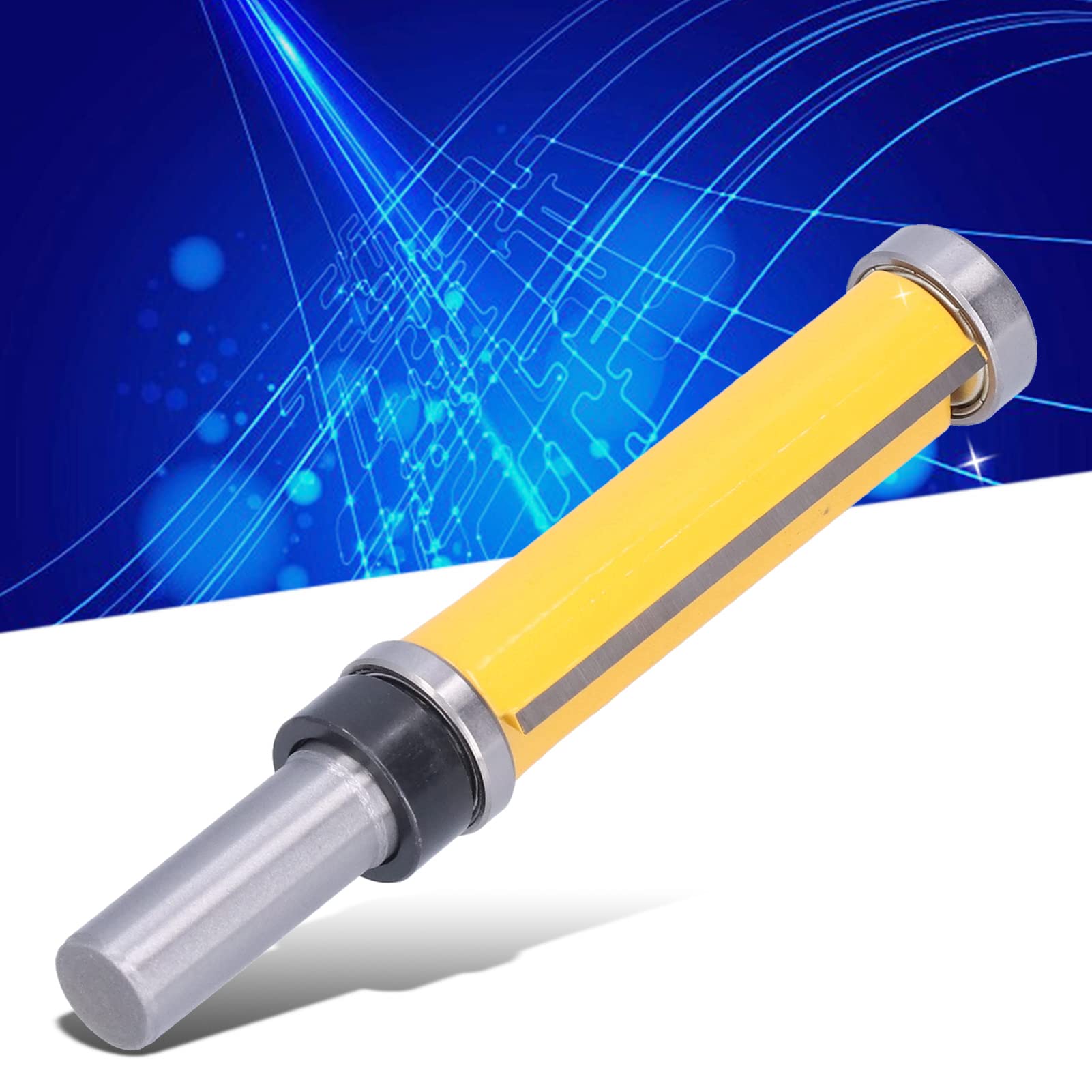 Respicefinem Flush Trim Router Bit 2in Shank 12mm Pattern Mit Oben Und Unten Doppel-Lager Schneidwerkzeug Carbide Tip Für Trimming Cutting Verschiedene Templates