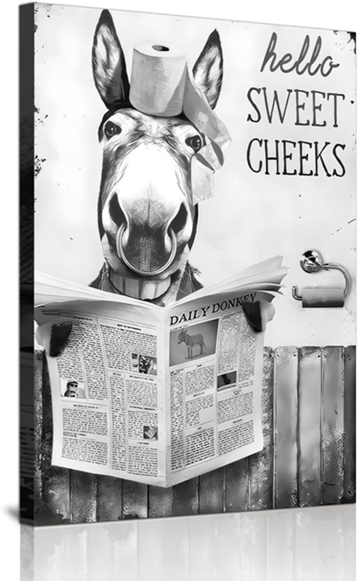 JNAOZI Funny Animals Wall Decor,Dog Giraffe Lion Reading Newspaper Mural,Highland Cow Canvas Wall Art Painting,No Frame (Ass,1Pcs-70x100cm) — image 1
