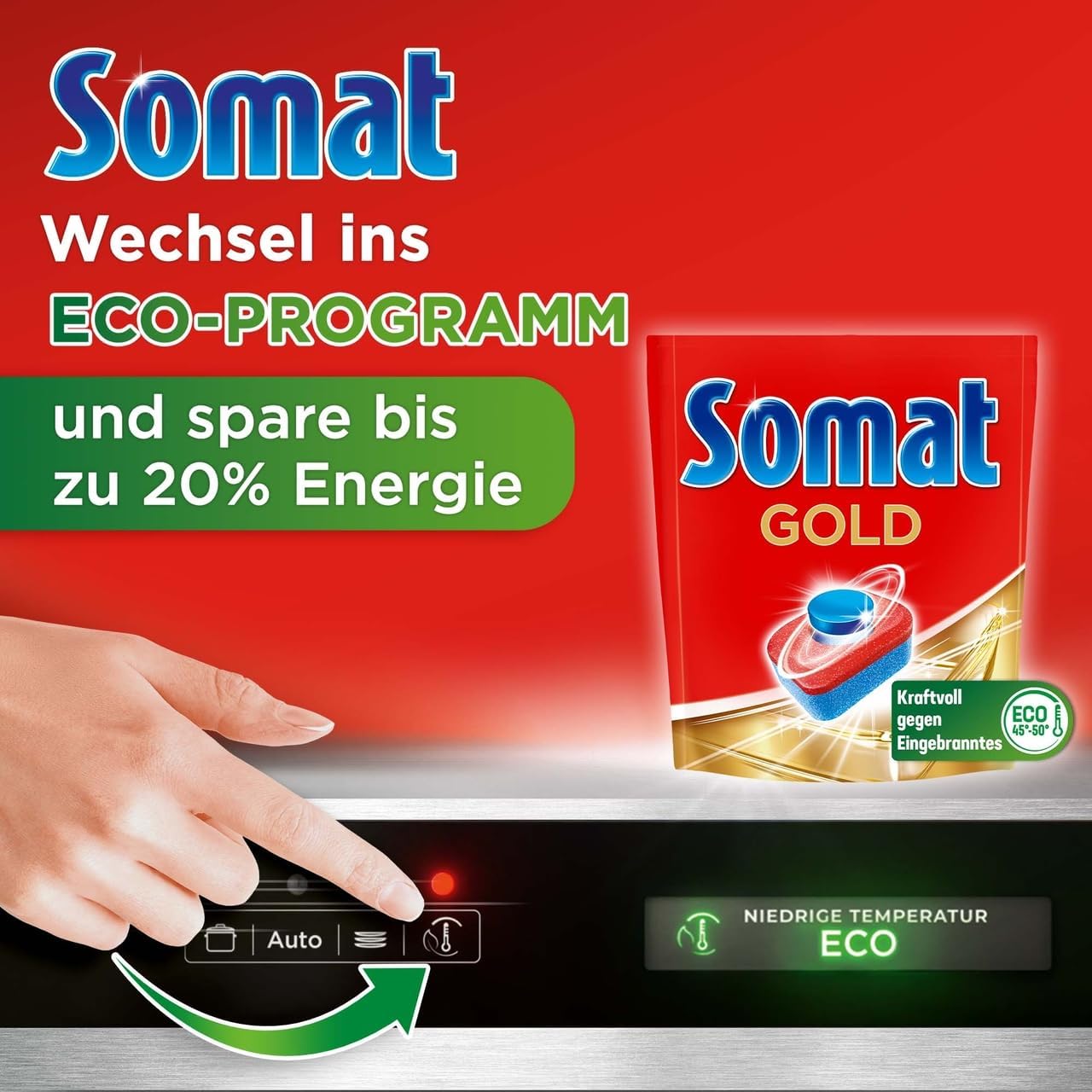 Somat Gold Lavastoviglie Tabs (176 Tabs), Lavastoviglie Tabs per stoviglie brillanti e pulite anche a basse temperature, extra forza contro i bruciati