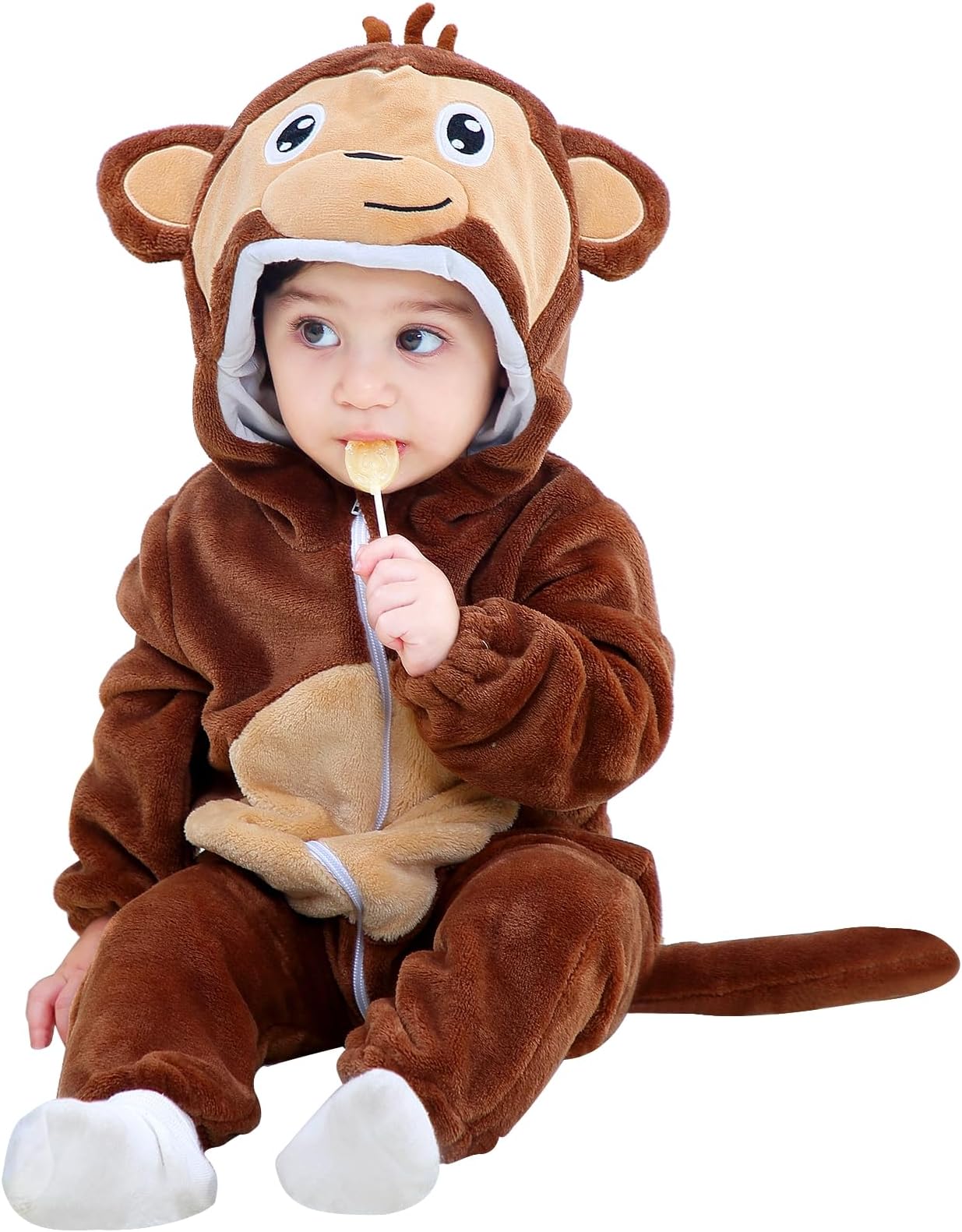 CamlinboUnisex Baby Costume Halloween Romper Flannel Animal Cosplay Costume Toddler Infant 0-30 Month