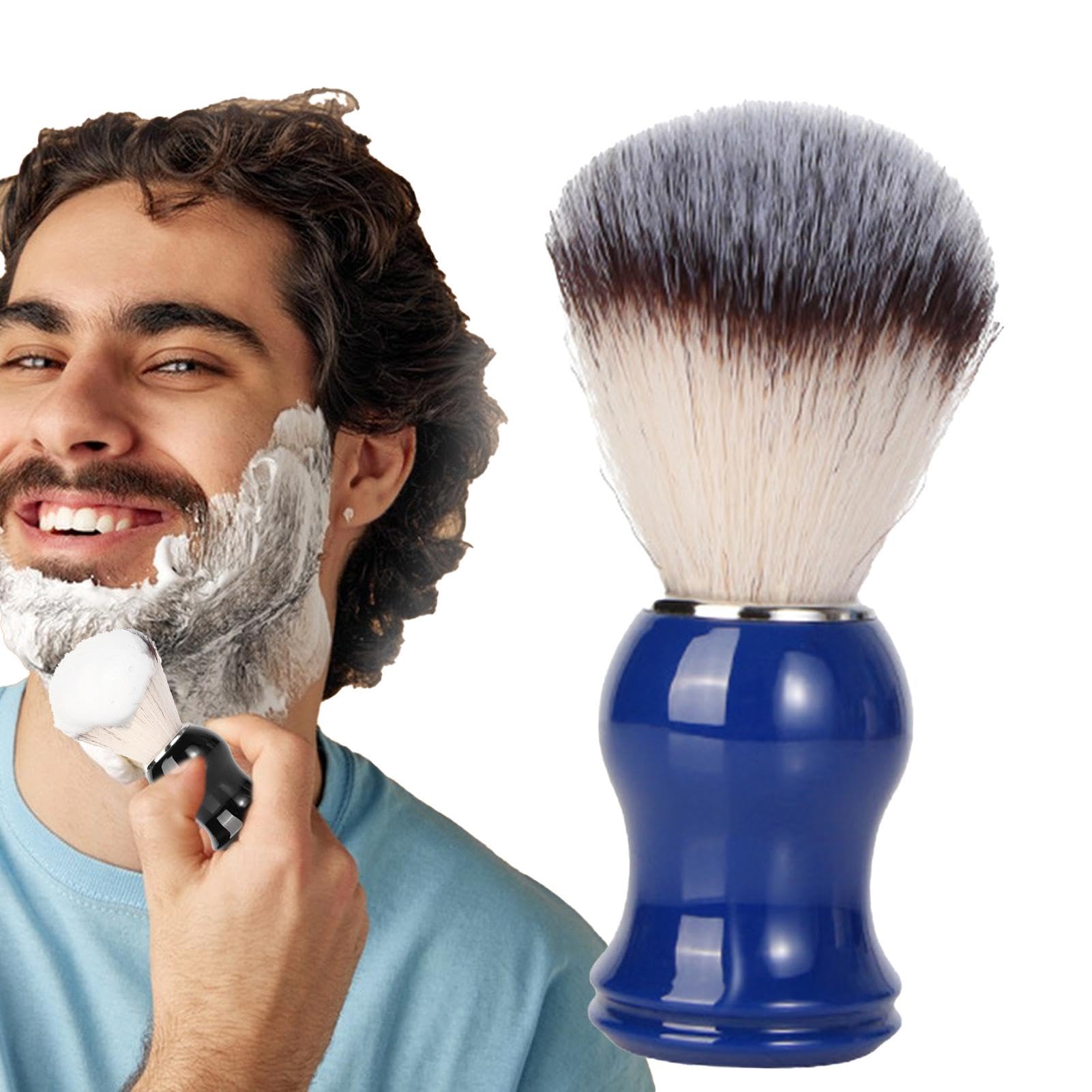Pennello Per Crema Da Barba Manico Ergonomico Setole Morbide Per Crema E | Pennello Da Rasatura Per Uomo Barbuto Portatile Festa Del Papà Compleanno San Uomini Barbuti