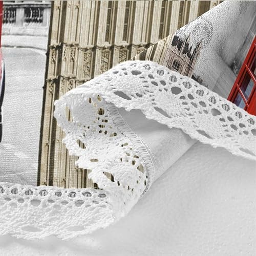 Miniatura 3 de ZZKKO Manteles redondos de Londres de 60 pulgadas Bigben Union Jack Circular Mantel Mat Encaje Poliéster Lavable Para Cenas, Fiestas, Decoración del